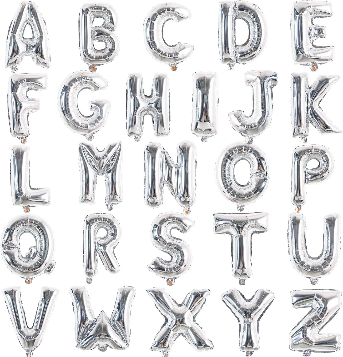 TONIFUL Fat Silver Letter Balloons 2 Set 16 Inch A-Z Custom Alphabet Banner — image 1