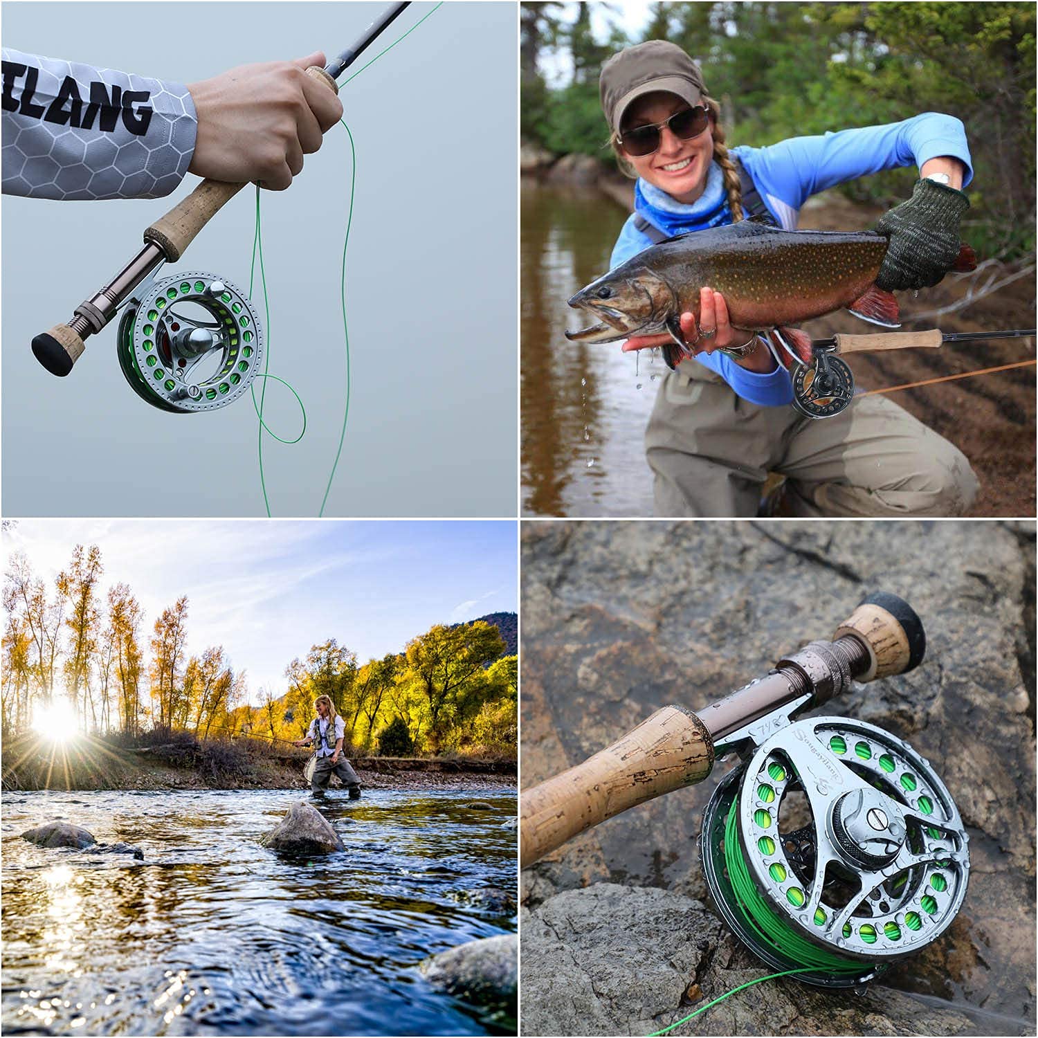Sougayilang Mulinello da pesca a mosca ultraleggero anti-ossidazione, corpo in lega di alluminio lavorato a CNC e bobine di pesca a mosca dimensioni 5/6,7/8