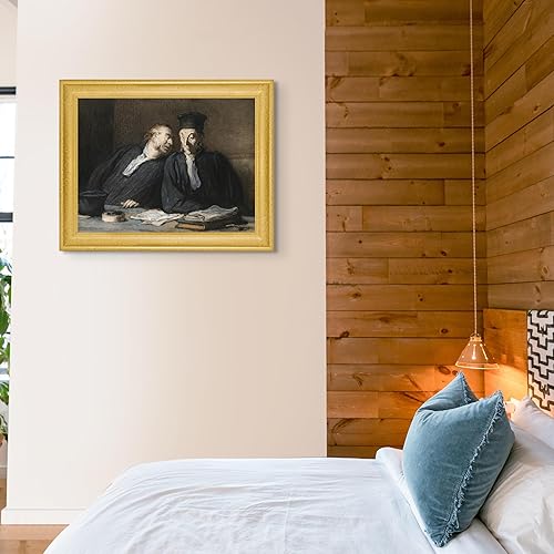 Miniatura 4 de Lost Cabin Two Lawyers Conversing by Honore Daumier  Lienzo en marco biselado dorado  Reproducción de pintura de obras de arte finas  Póster