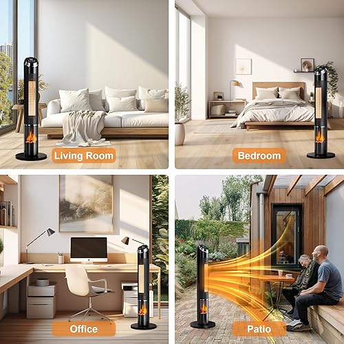 Miniatura 8 de Space Heaters for Large Room, 1500 W Electric Heater with Thermostat, 24H Timer, Indoor Heater with 80Oscillation, Heaters with Tip-over & Overheat