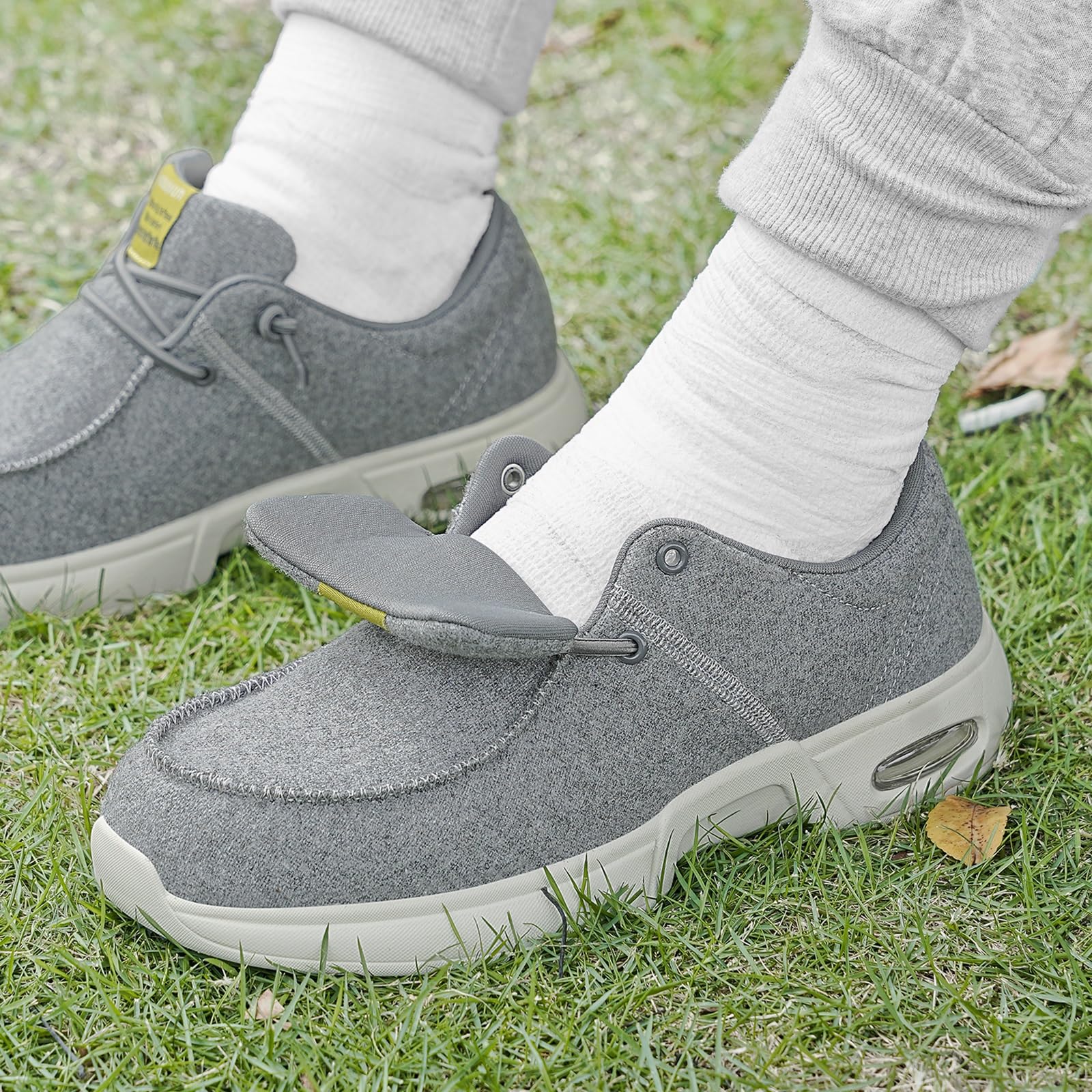 Damskie buty do chodzenia dla diabetyków Męskie wsuwane buty sportowe - bardzo szerokie Lekkie, oddychające, antypoślizgowe Modne tenisówki do uprawiania sportu i biegania(Szary,EU 40.5)