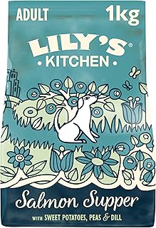 Lily’s Kitchen Fabriqué à partir d’ingrédients naturels Aliments secs pour chiens adultes Souper au saumon Nutrition équilibrée Sac de 4 x 1kg