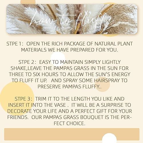 Miniatura 5 de Ramo de mezcla de hierba natural de las pampas  Ramo de pampas secas para boda, flores bohemias, decoración de mesa para el hogar, decoración de