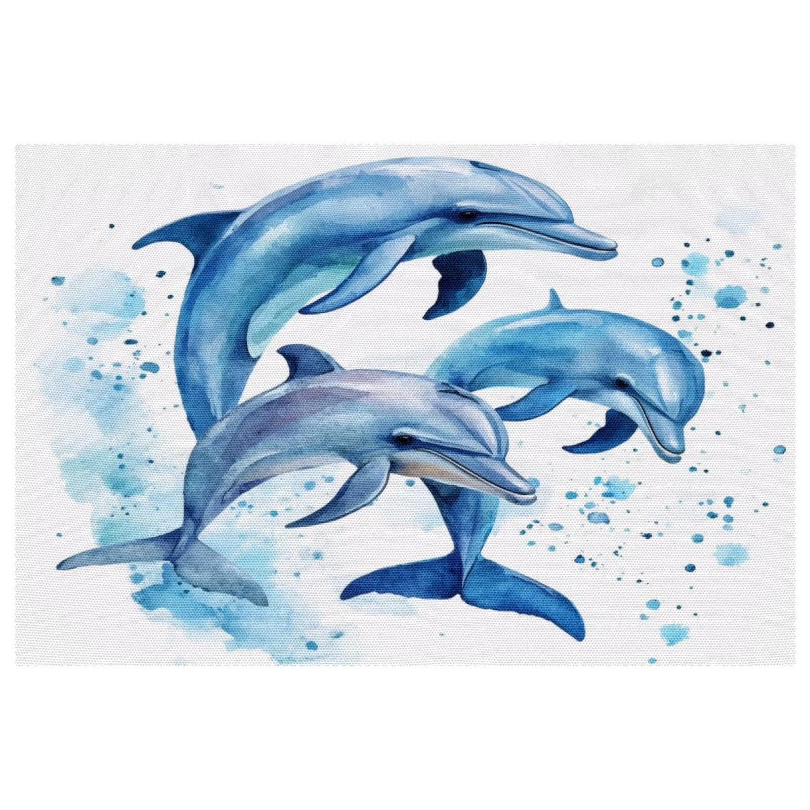 Sets de table dauphin aquarelle Oxford pour repas de famille et terrasses