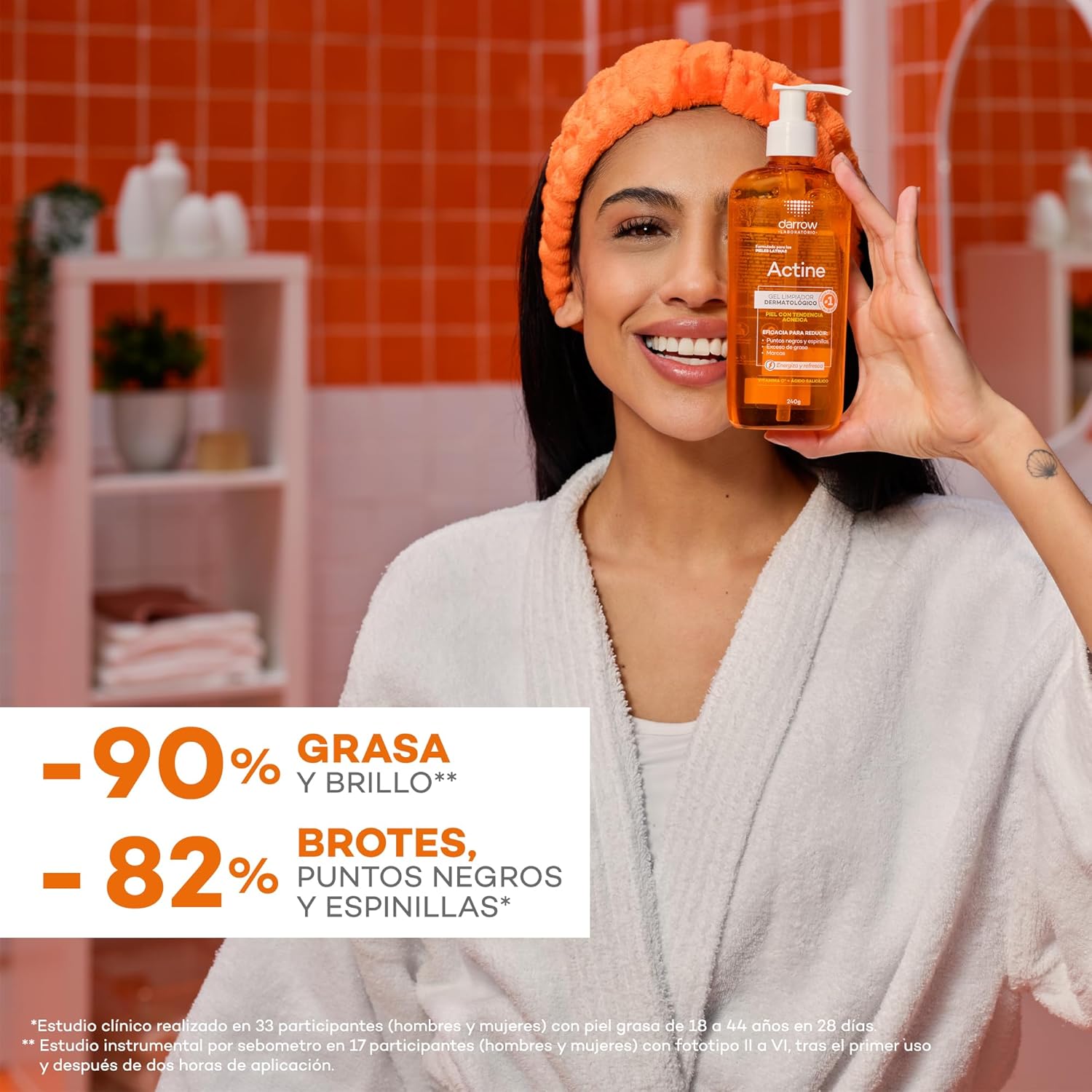 DARROW Gel Limpiador Facial, Actine Vitamina C, Piel Grasa y/o con tendencia acnéica, 400g