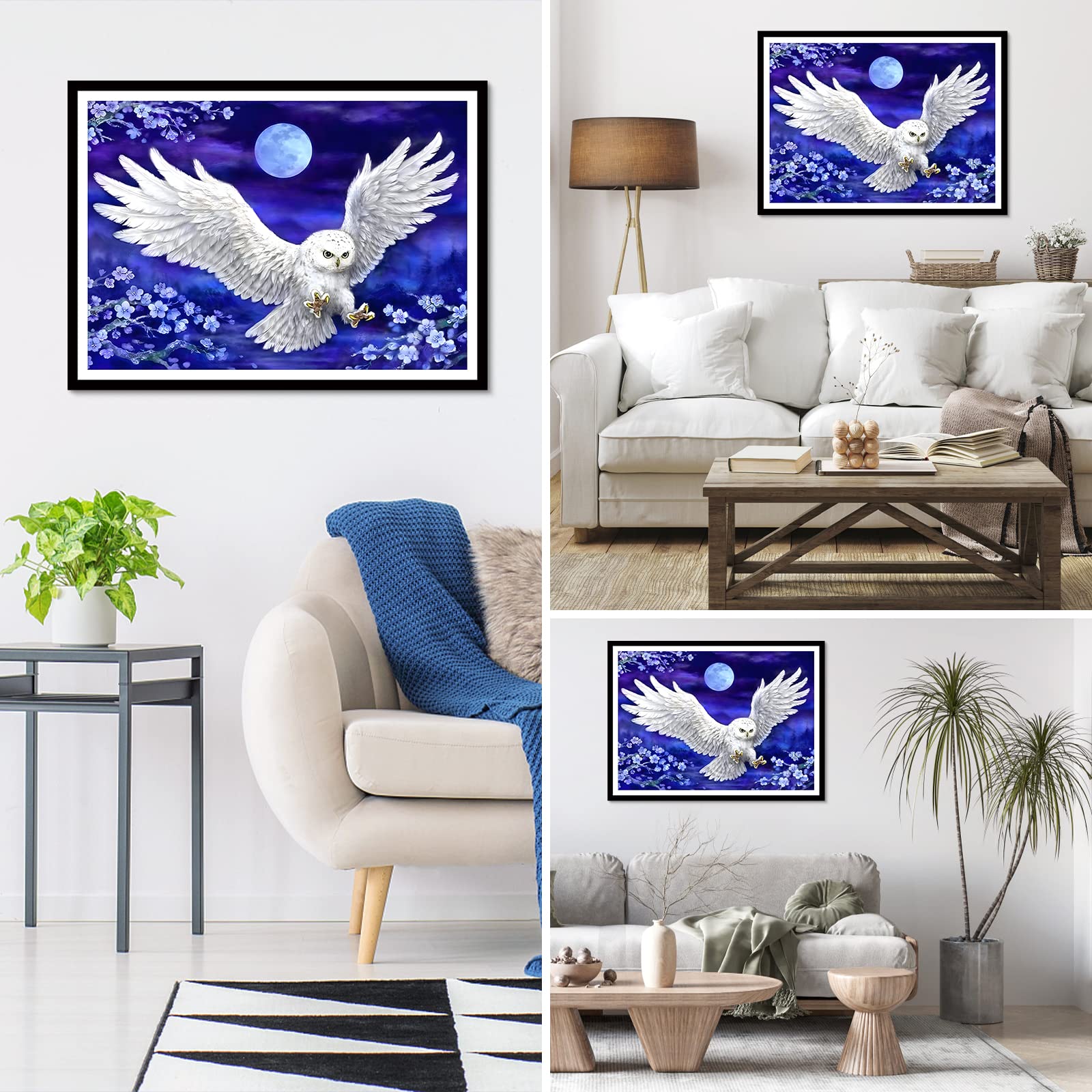 AIRDEA Snowy Owl Full Drill Diamond Art Kits Adults, 5D DIY Diamond Painting Kit - Image 2