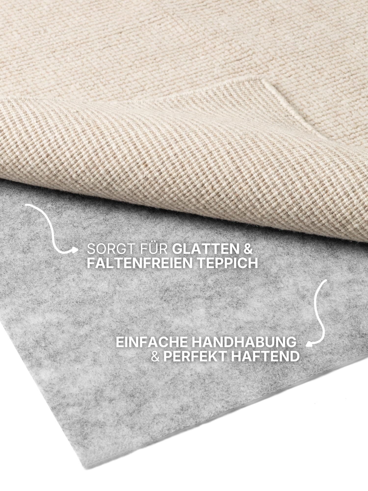 Solid - Teppich Unterlage Prove, rutschfestes Teppichpad, Anti-Rutsch-Matte dünn, zuschneidbare Rutschmatte, Teppich Stopper, Universeller Gleitschutz für Boden, Schubladen - Grau, 190x290cm
