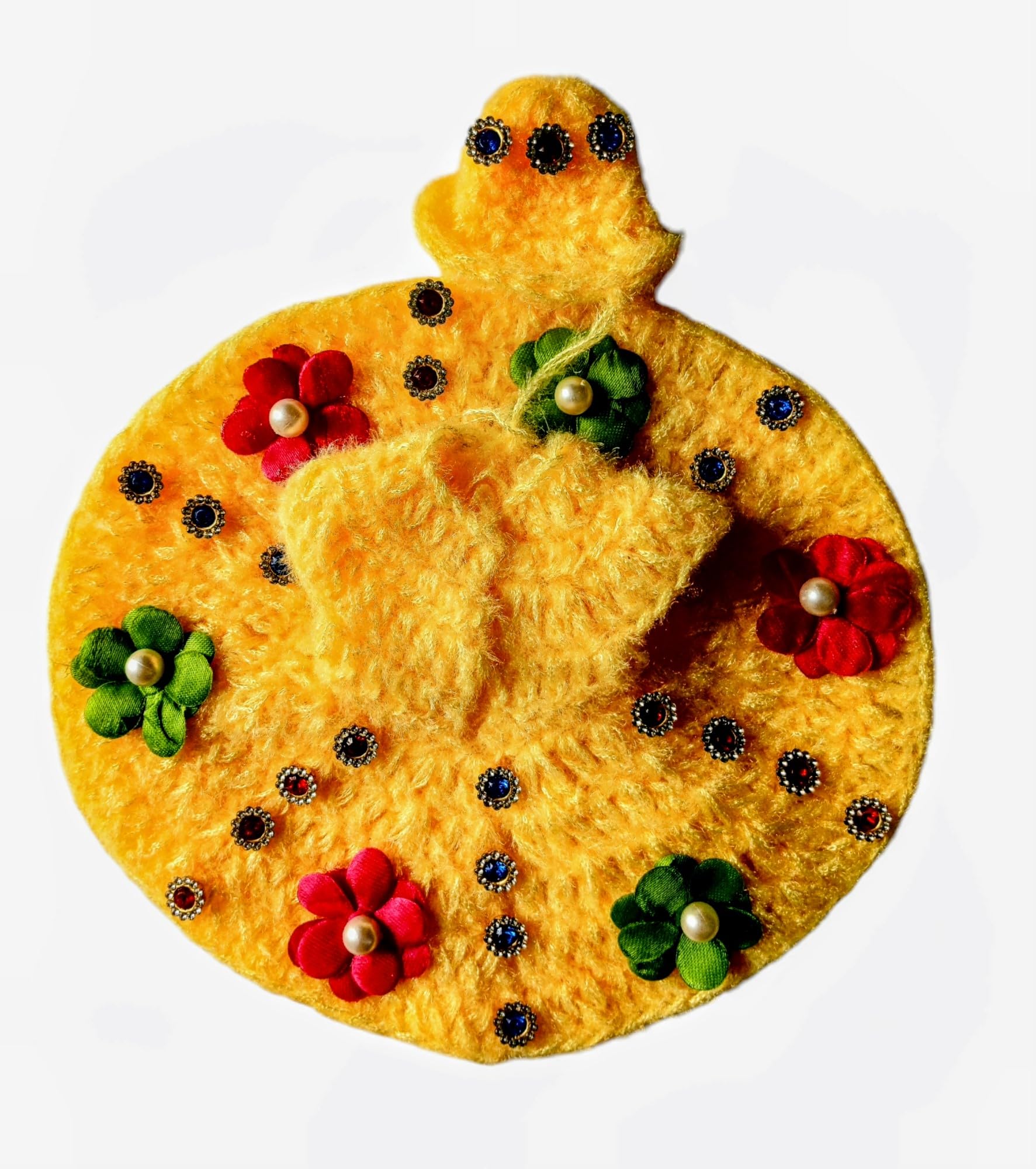 Aditya Creation Laddu Gopal Woolen Dress, Fancy Dress Moti Design for Winter (God Dress for Krishna) Ladoo Gopal Poshak Yellow Colors (Size: 1 T0 3 no.)