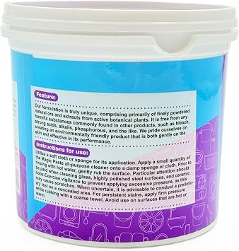 All-Purpose Cleaning Paste – 16 oz. – For Dishes, Kitchen Sinks, Shoes, Metal, Ceramic, Glass Stovetops, Car Wheels & More