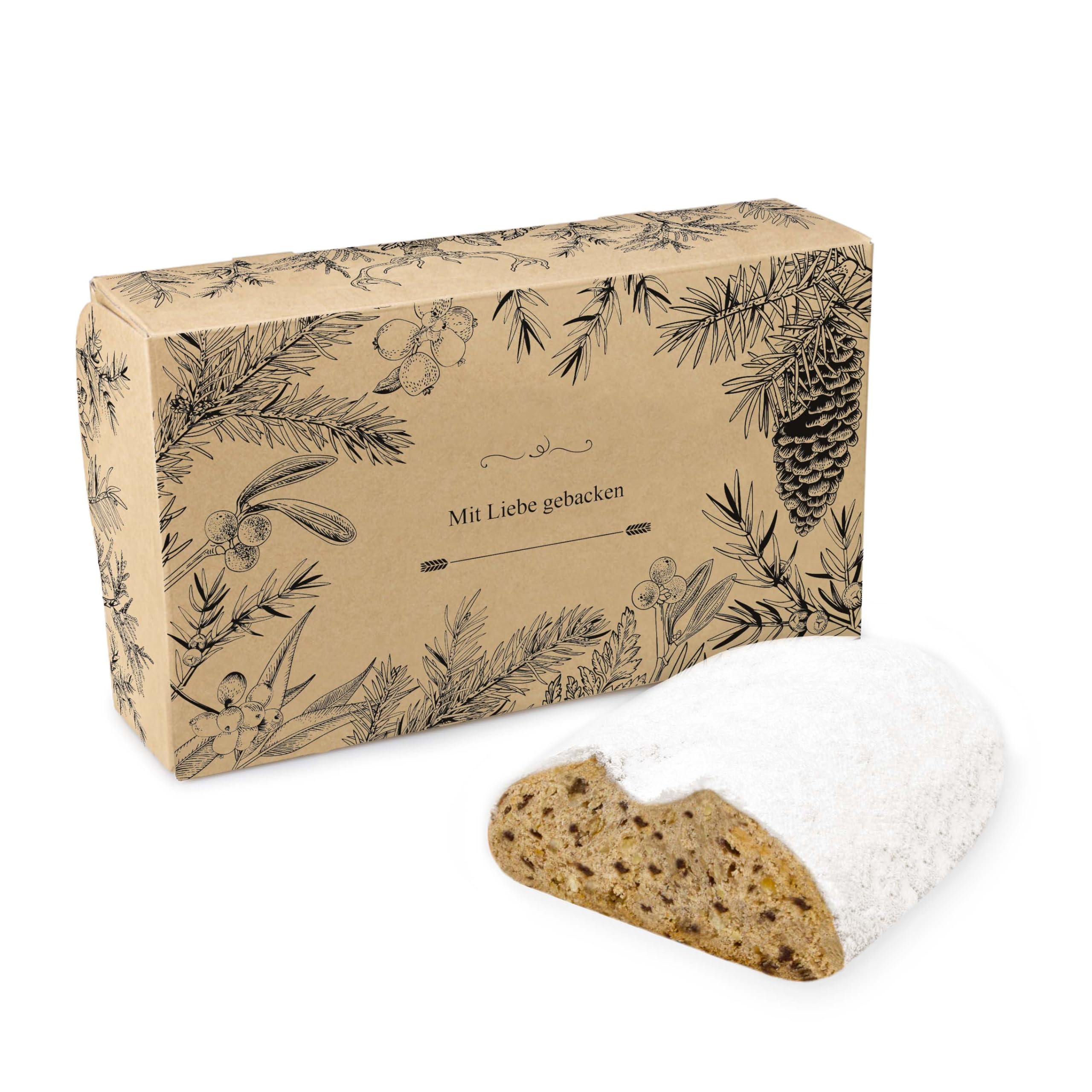Bio Dinkelvollkornstollen 1 kg, Vollkorn Christstollen, ohne Palmöl