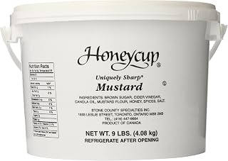 34Degrees Honeycup Mustard 9 Pound - Premium Hot Sweet Canadian Mustard for Dressings & Sauces