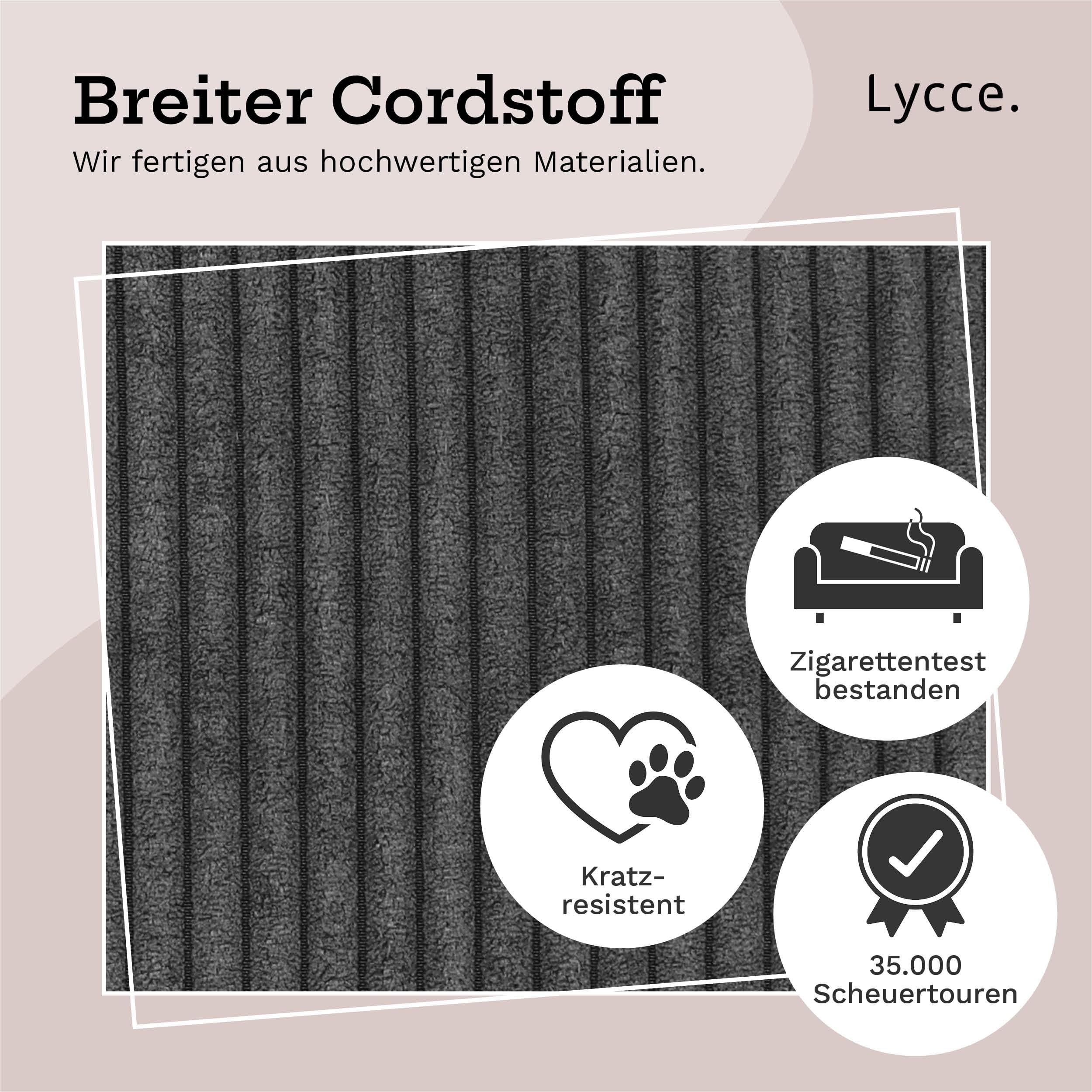 Lycce Wäschekorb Cord – Nischenwäschekorb, waschbar, faltbar (d.grau) | platzsparend & praktisch, waschbare Bezüge, faltbar, Schlafzimmer, Kinderzimmer & Badezimmer