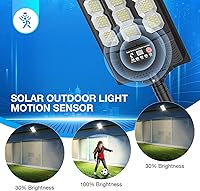 Vista 6 de Farolas solares para exteriores, luces LED solares de 20000 lm con control remoto, luces con sensor de movimiento, para exteriores, patio, garaje
