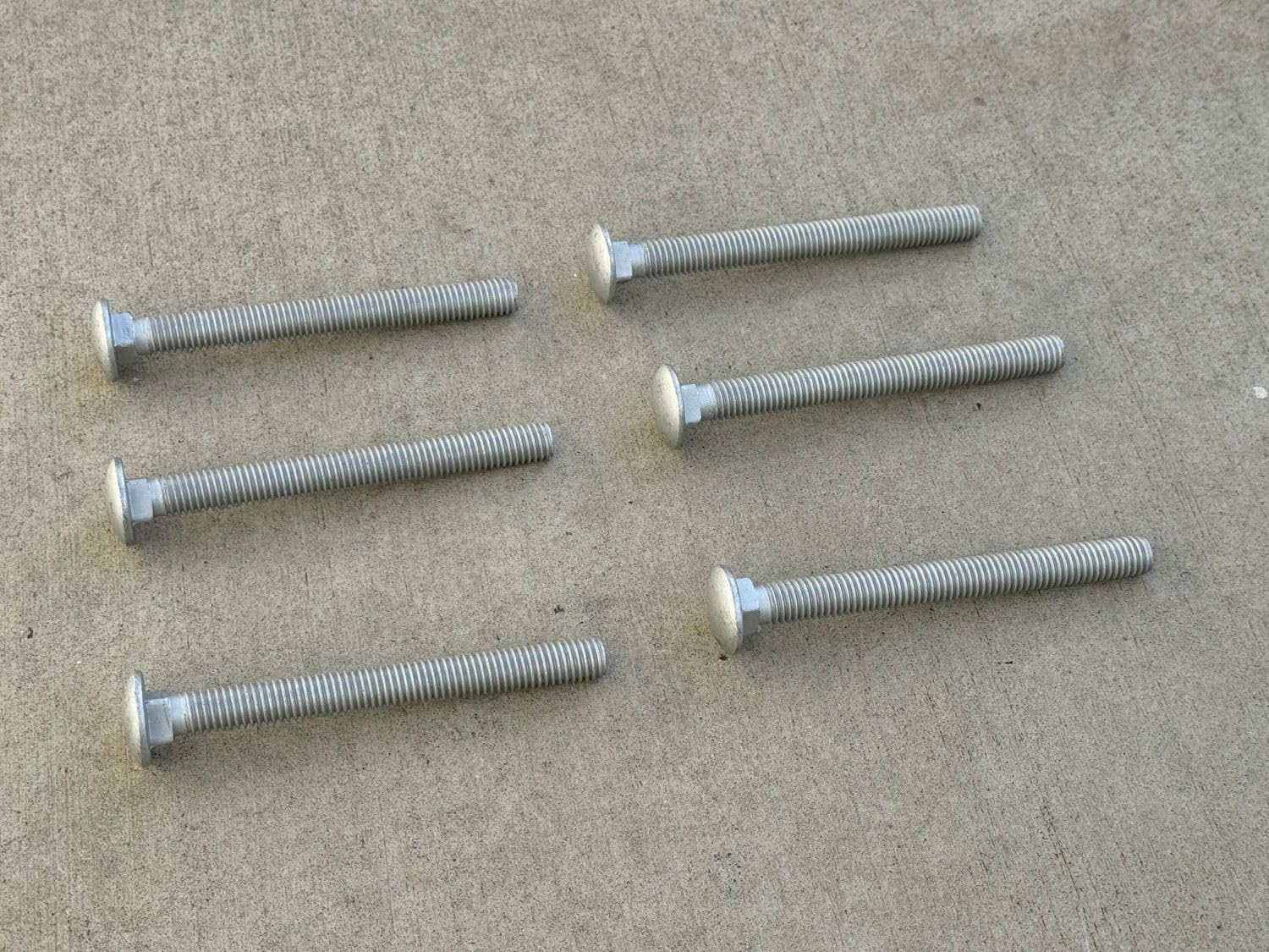 Sandbaggy 1/2” x 5” Galvanized Carriage Bolts for Wood - Round Head - ACQ Approved, Compatible with Pressure Treated Wood (350, 1/2” x 5” (Galvanized))