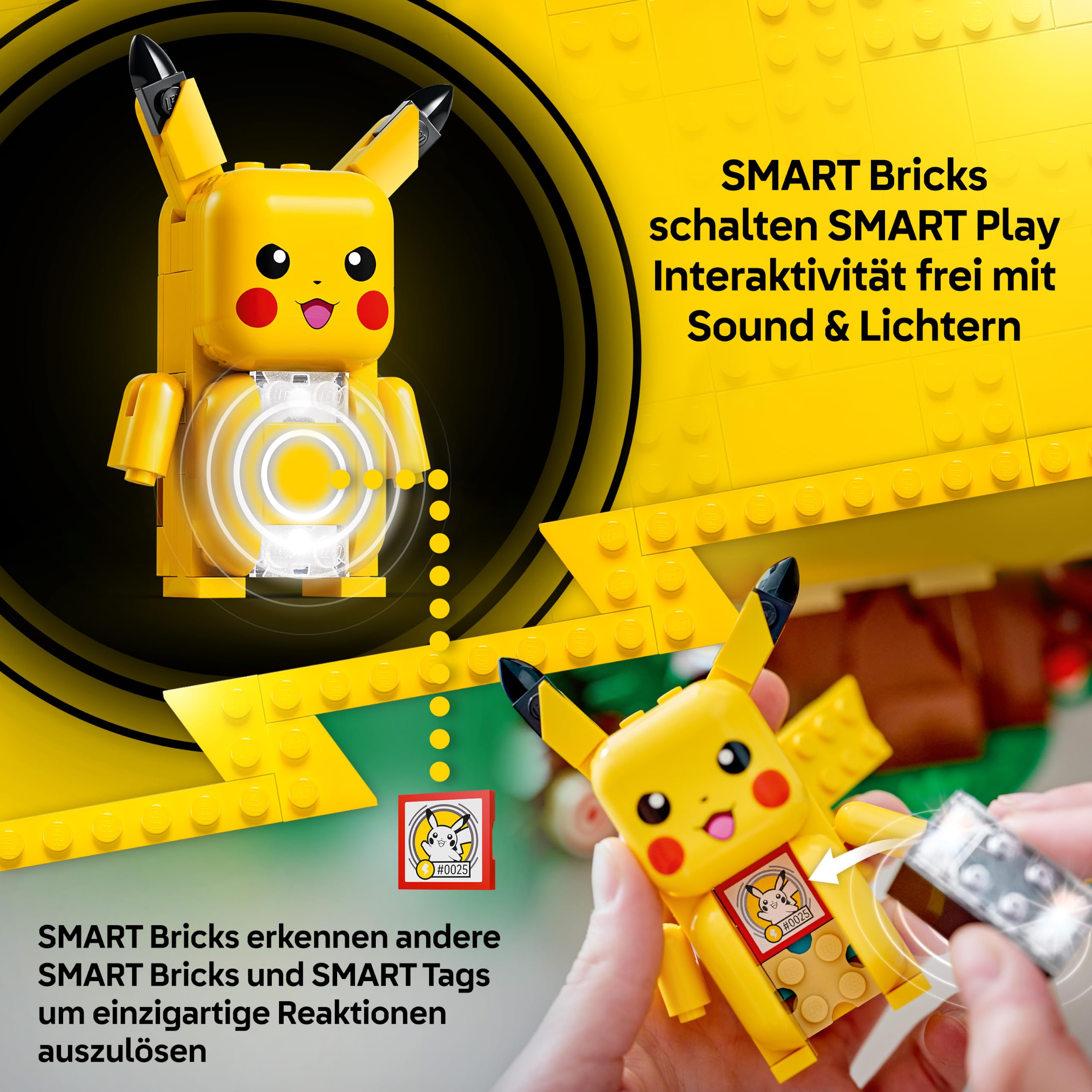 LEGO Pokémon SMART Play: Trainingshaus mit Pikachu - interaktives All-in-1 Spielset mit SMART Brick, 4 Tags, Figur und Ladegerät - Geschenkidee für Kinder ab 6 Jahren - 72164