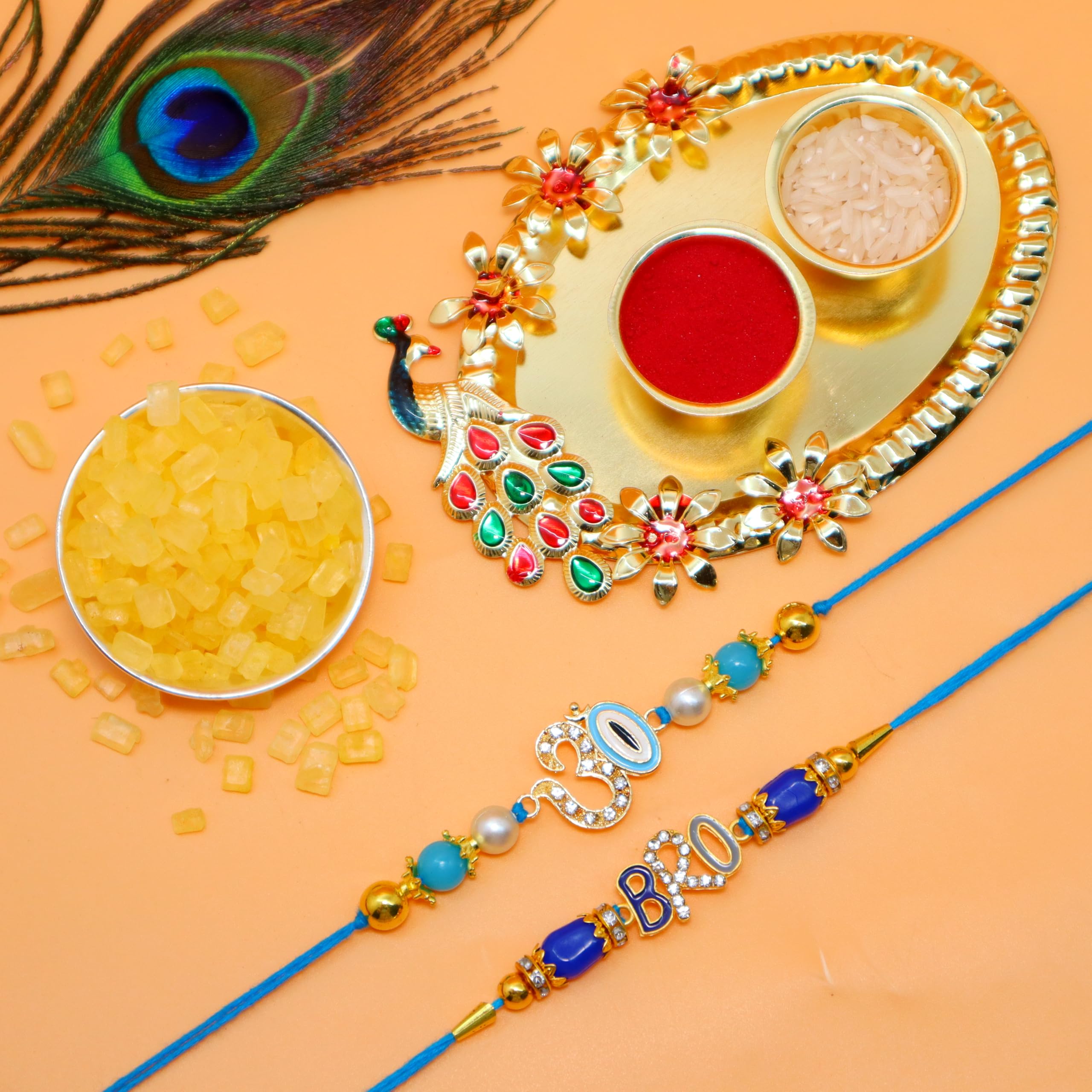 JAIPUR ACE Rakhi Combo Set of 2 Premium Floral Rakhi Elegant Beads Rakhi with Golden Pooja thali and Roli for Bro/Brother/Rakshabandhan (Rakhi Combo) (B0B4WM9L7Y) Amazon Price History, Amazon Price Tracker