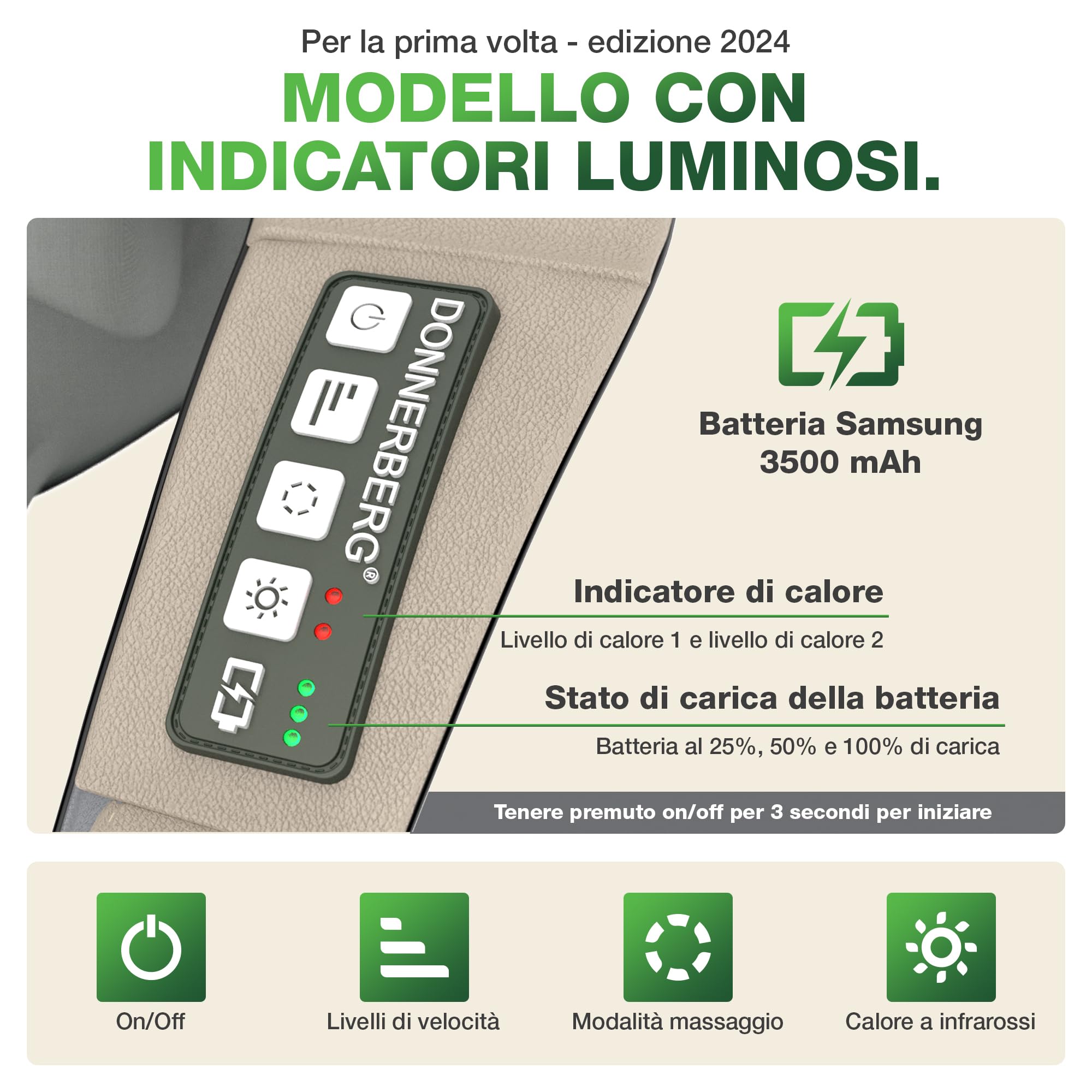 DONNERBERG® Proneck Massaggiatore Cervicale Shiatsu Senza Fili Con Calore | Massaggio Intenso Per Collo, Spalle E Trapezio, Calore A Infrarossi, Testato Da TÜV, 7 Anni Di Garanzia Sul Motore