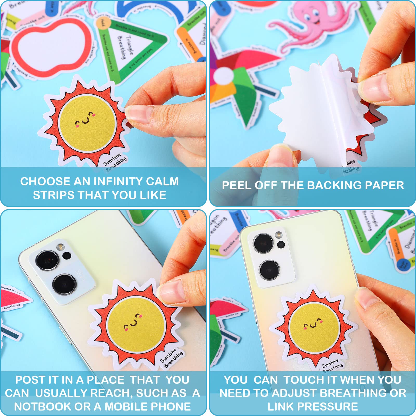 Texture Fidget Sticker Snapklik.com : Crtiin 100 Pcs Sensory Strips Anxiety Calm Mindfulness ...