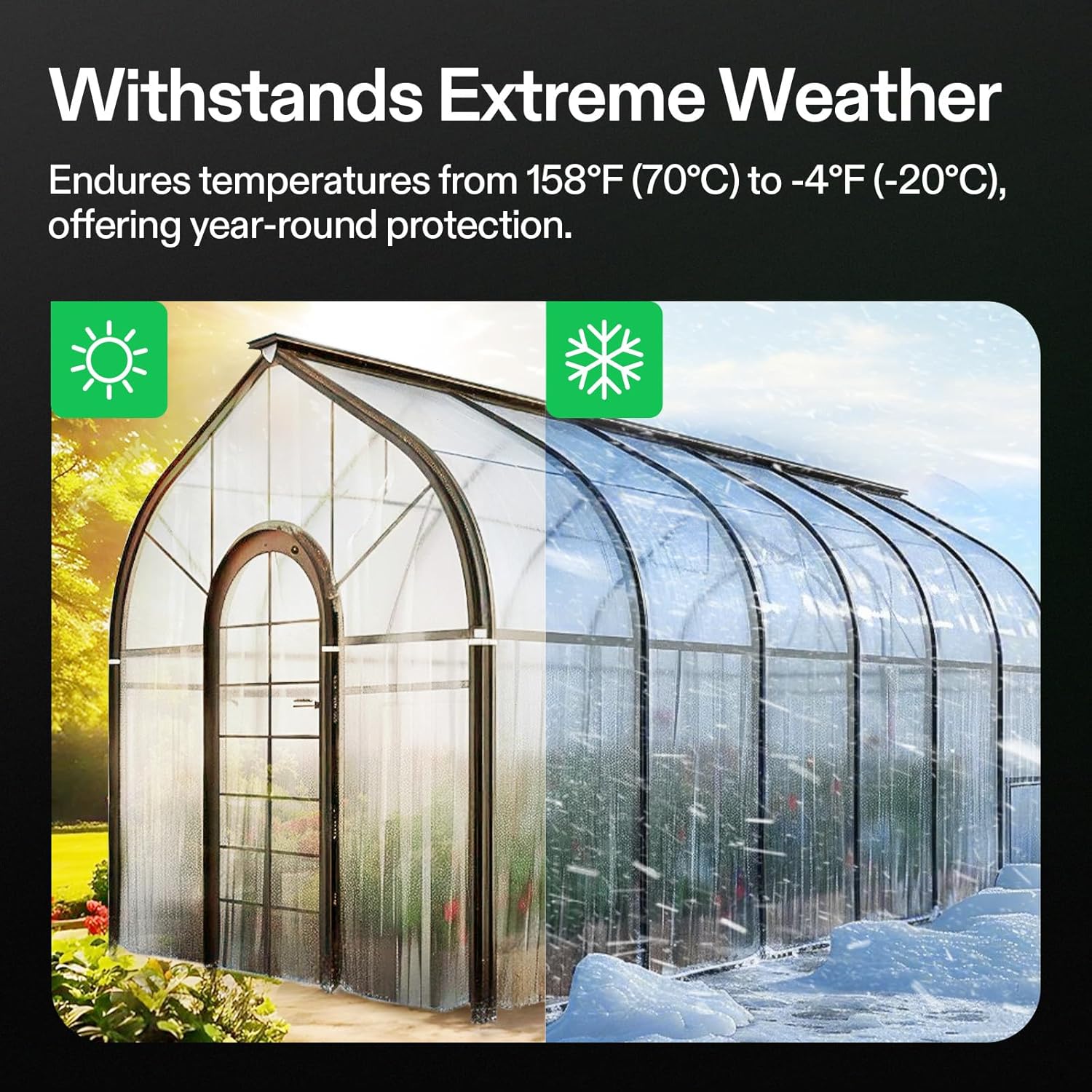 VIVOSUN Greenhouse Repair Tape, 6.3 mil 4" x108' Weatherproof Clear Poly Patch Tape, Heavy Duty Greenhouse Sheeting Coverings Film Tape for Plastic Sheeting and Tents (Pack of 2)