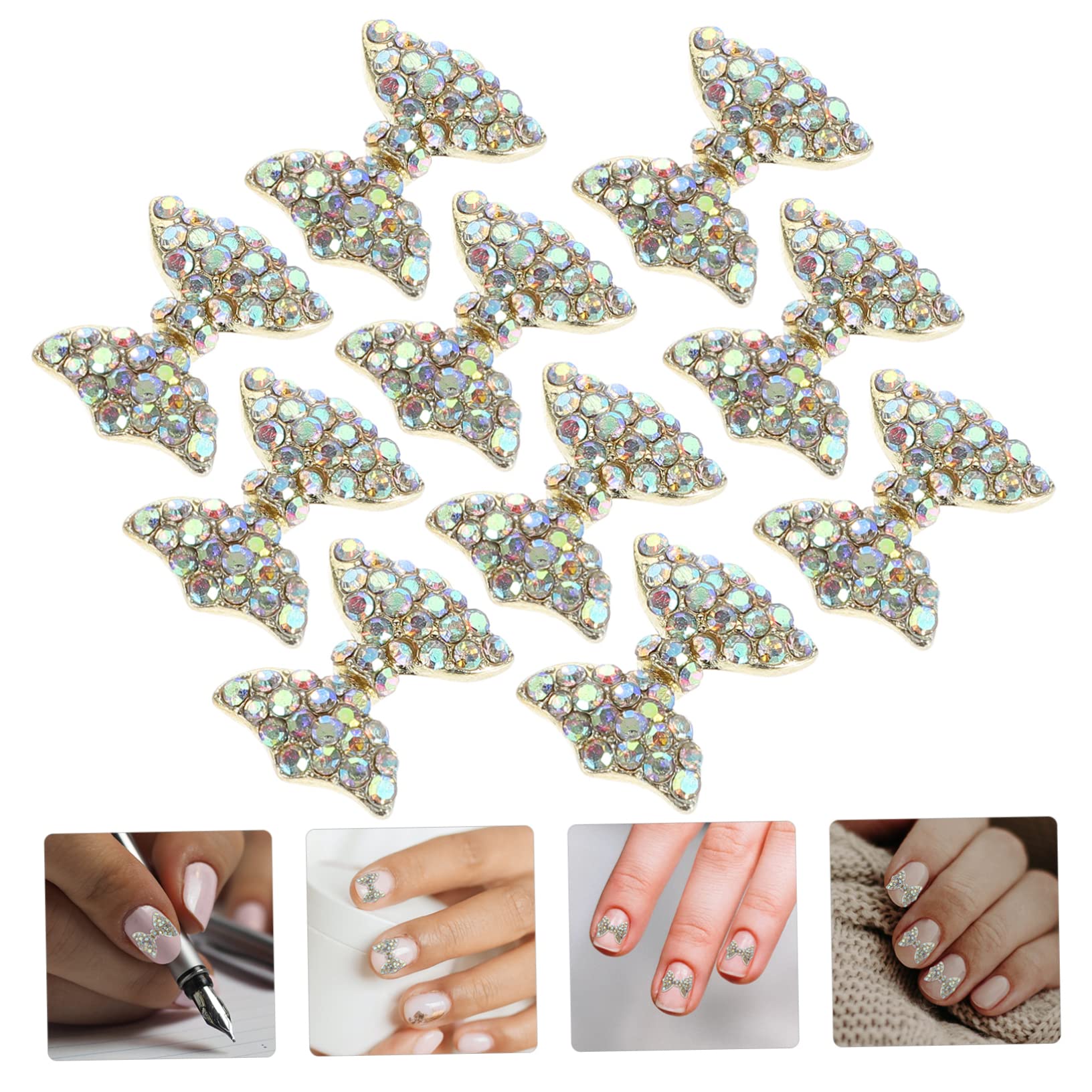 4 Ensembles Décorations Ongles Accessoires Forme De Nœud Ornements Diy Pour Salon De Beauté Et Usage Domestique 10 Pièces * 4