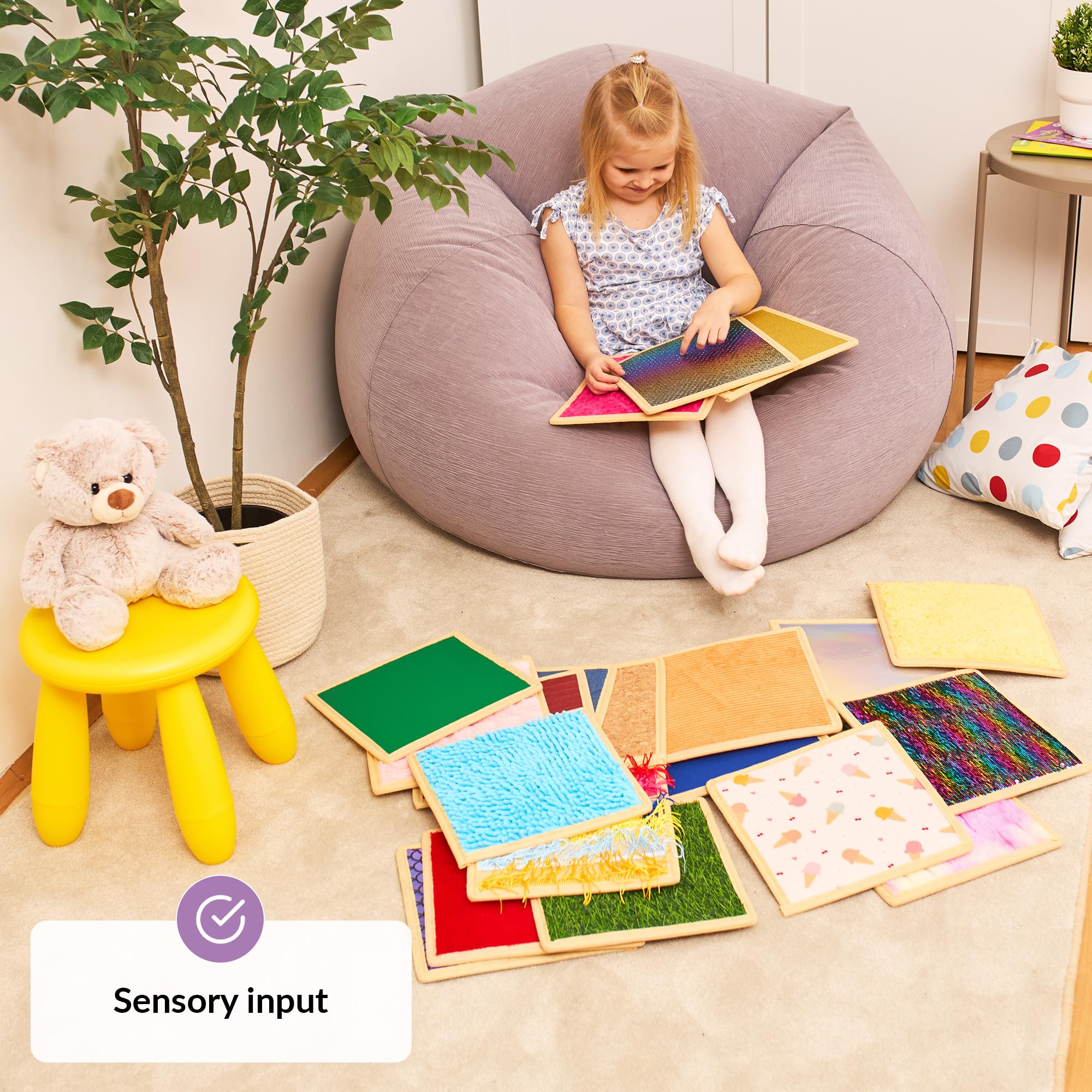 24 Pannello Sensoriale per Bambini | Piastrelle Sensoriali Testurizzate | Parete Sensoriale per Gioco e Apprendimento | Tappetini Sensoriali per Bambini e Aule | Pannelli Interattivi con Texture