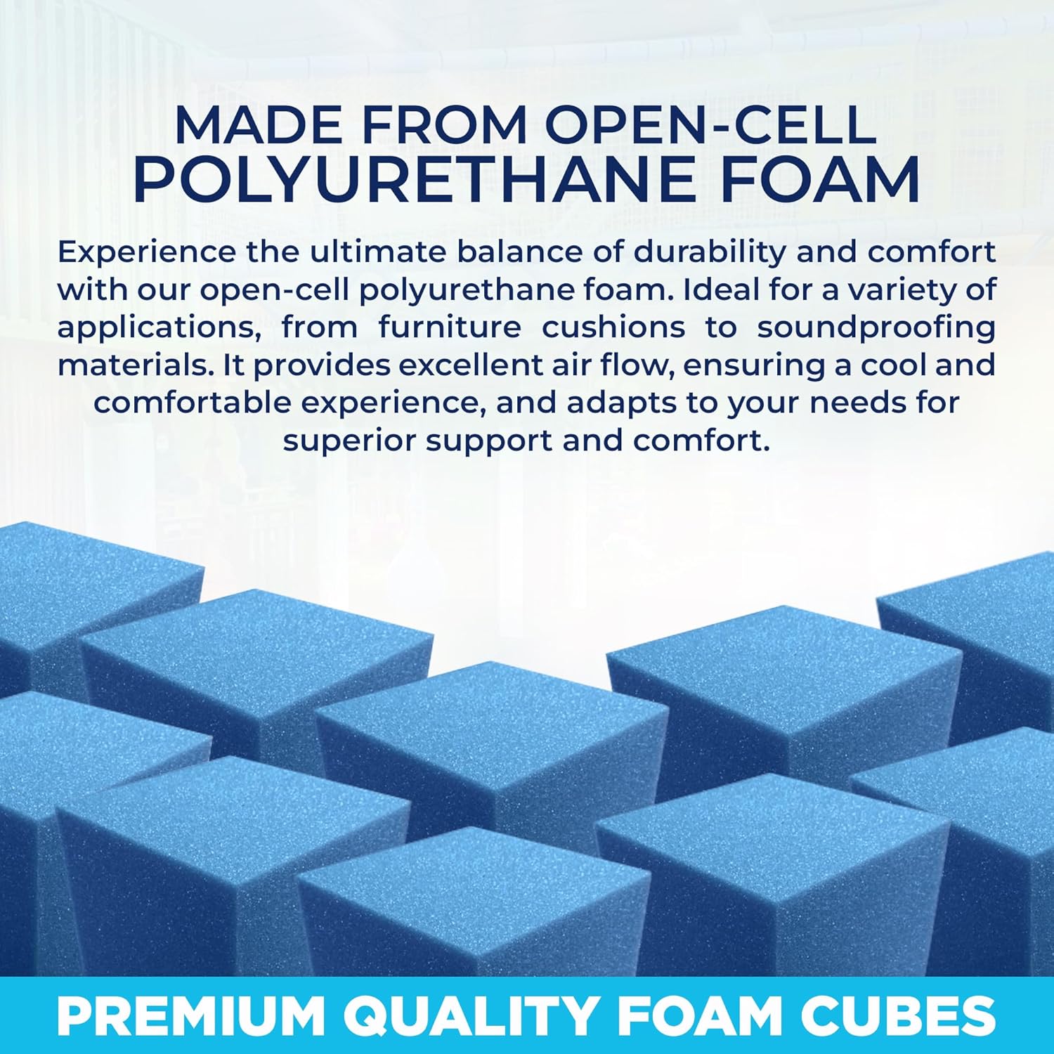RaceCityFoam Pit Cubes/Blocks 108 pcs. (Blue) 4" x4" x4" Flame Retardant Pit Foam Blocks for Skateboard Parks, Gymnastics Companies, Trampoline Arenas, CertiPUR-US Certified, Made in USA