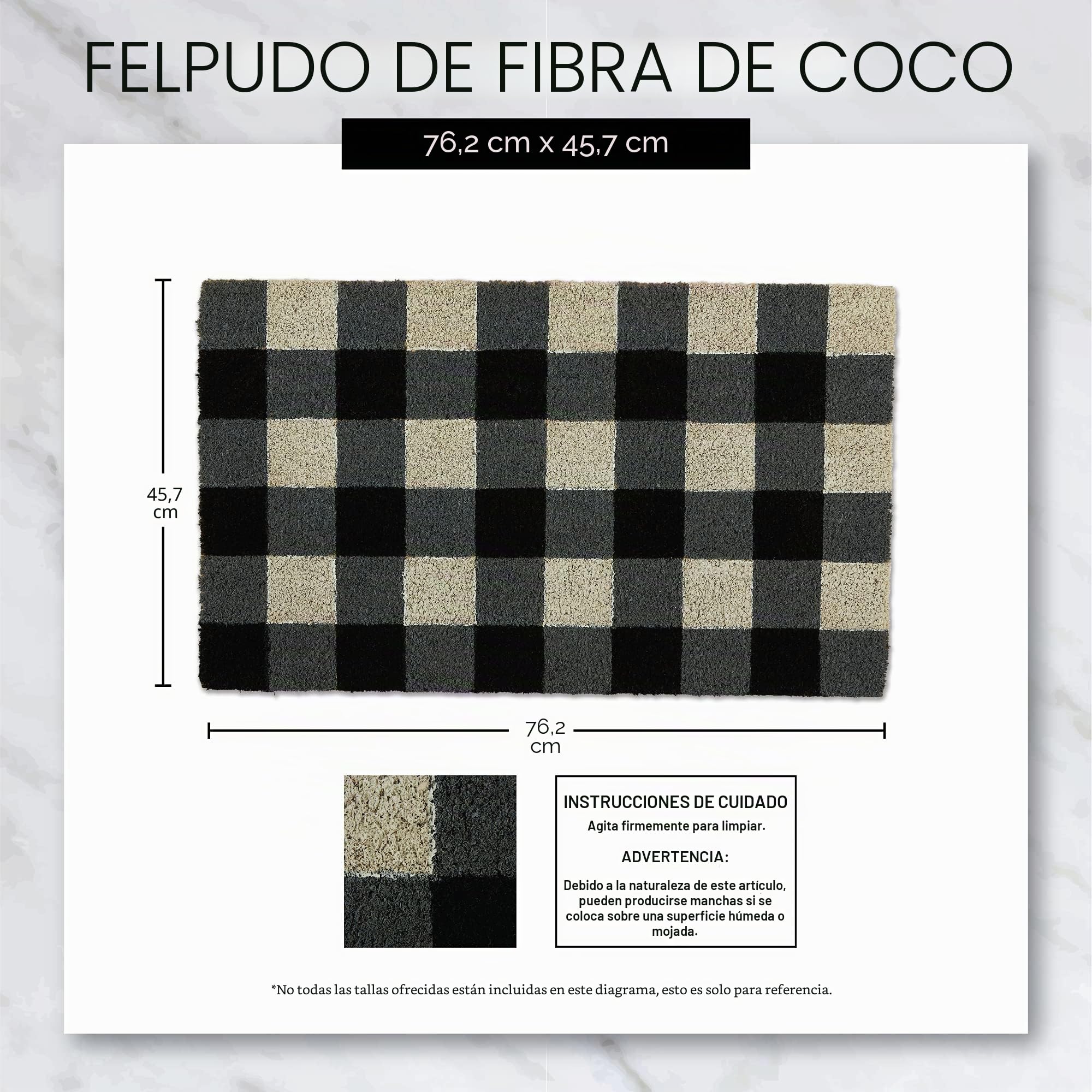 DII Floral Design Collection - Felpudo de Fibra de Coco Natural, 17 x 29 Pulgadas, Flor Brillante