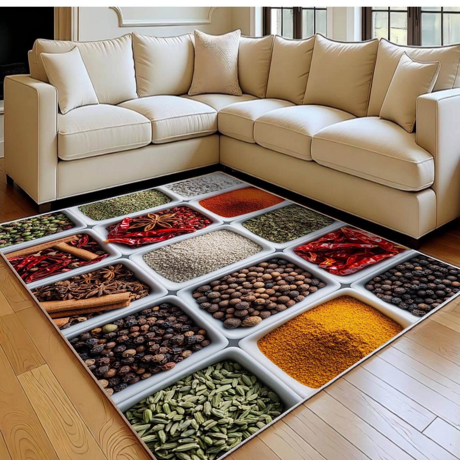 Tapis de cuisine 80x120 cm blanc à poil court et antidérapant pour salon et chambre