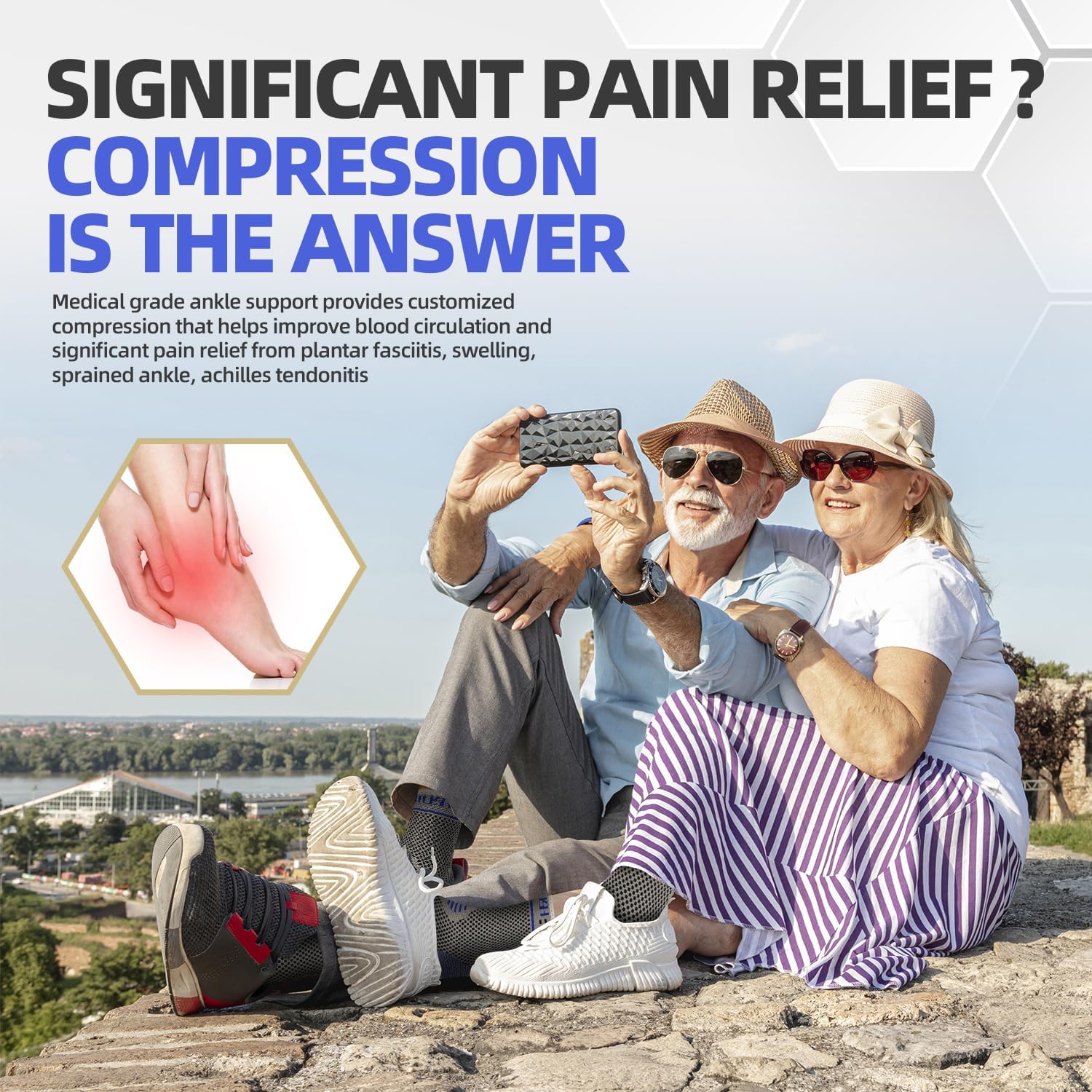 Bokasúlyos kompressziós zokni részletei