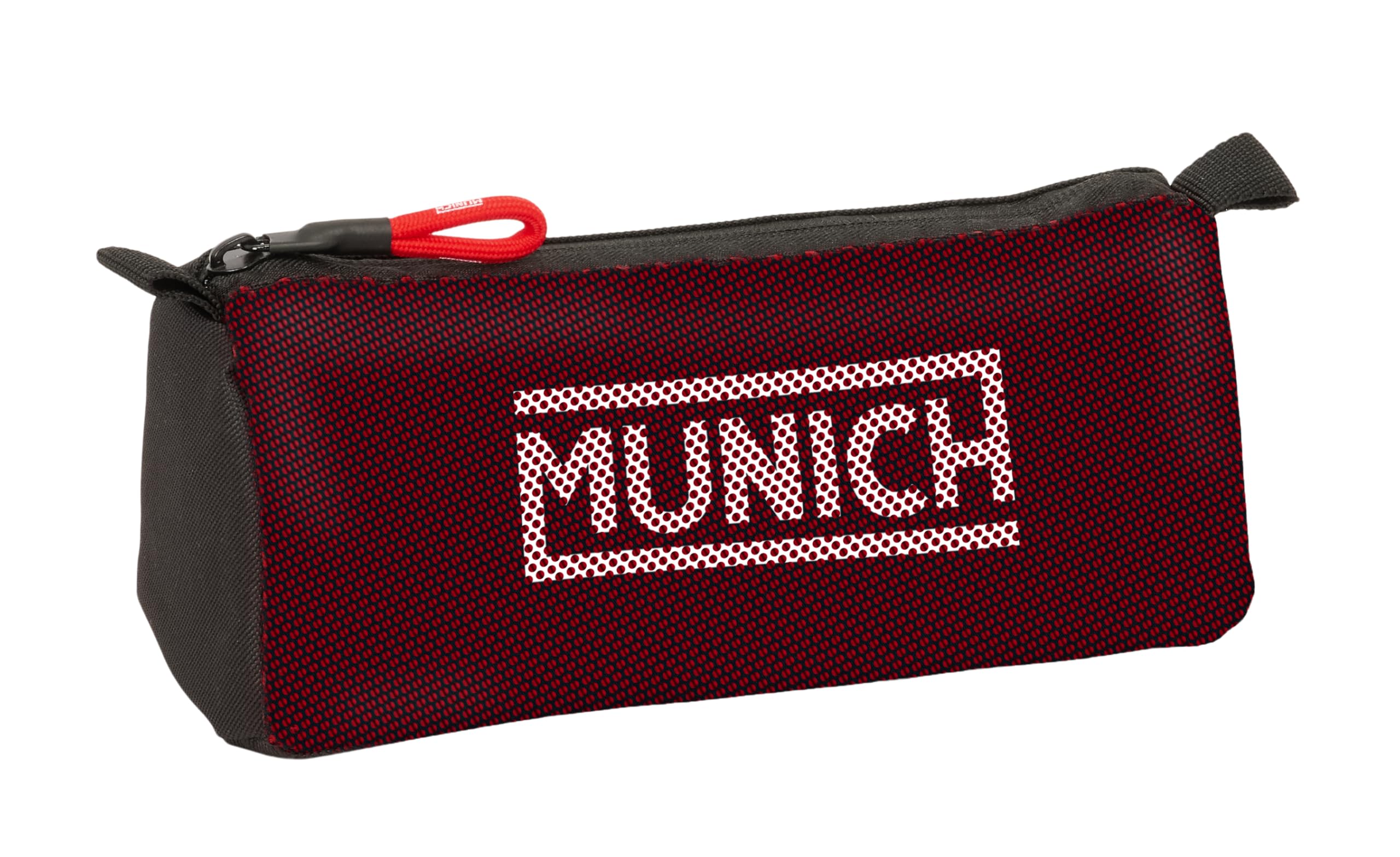 Safta Munich Vulcan – Pencil Case with Zip and Compartment, Children's Pencil Case, Ideal for School Age Children, Comfortable and Versatile, Quality and Resistance, 21 x 7 x 8 cm, Black/White, M