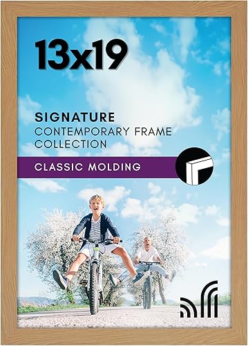 Americanflat Marco de fotos de 13 x 19 pulgadas con vidrio inastillable, colección Signature - Marcos estilo galería hechos de madera de ingeniería