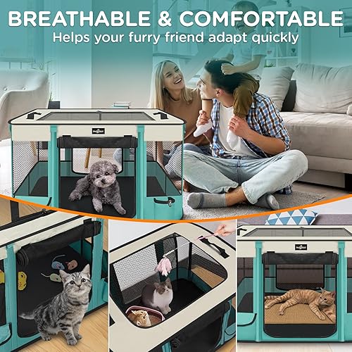 Miniatura 6 de Corralito plegable para mascotas, impermeable, portátil, para mascotas, gatos, perros, perreras, tienda de campaña para perros pequeños, gatos,