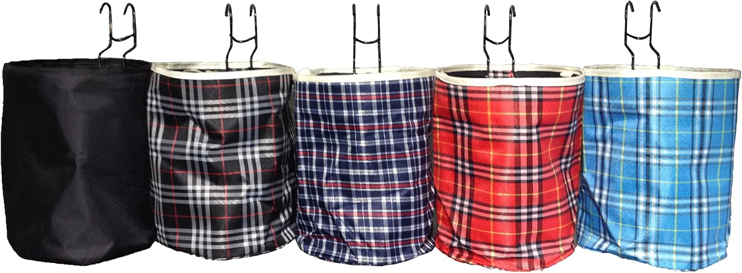 RMB Silver Plaid Fabric Basket