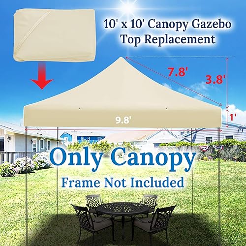 Miniatura 10 de BenefitUSA Ez Pop Up - Toldo instantáneo de 10 x 10 pies, cubierta de toldo EZ para patio, pabellón, poliéster (azul)