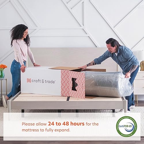 Miniatura 6 de Craft & Trade Colchón de espuma viscoelástica Risewell de 10 pulgadas, cama en caja, enfriamiento de gel de cobre, certificado CertiPUR-US,