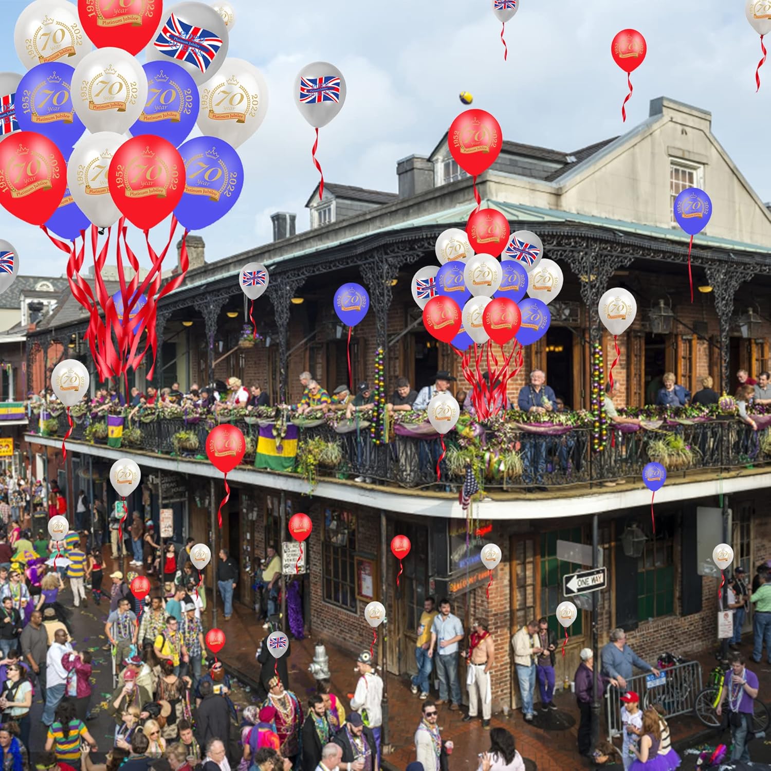 16Pcs 70th Platinum Jubilee Balloons 2022, Platinum Jubilee