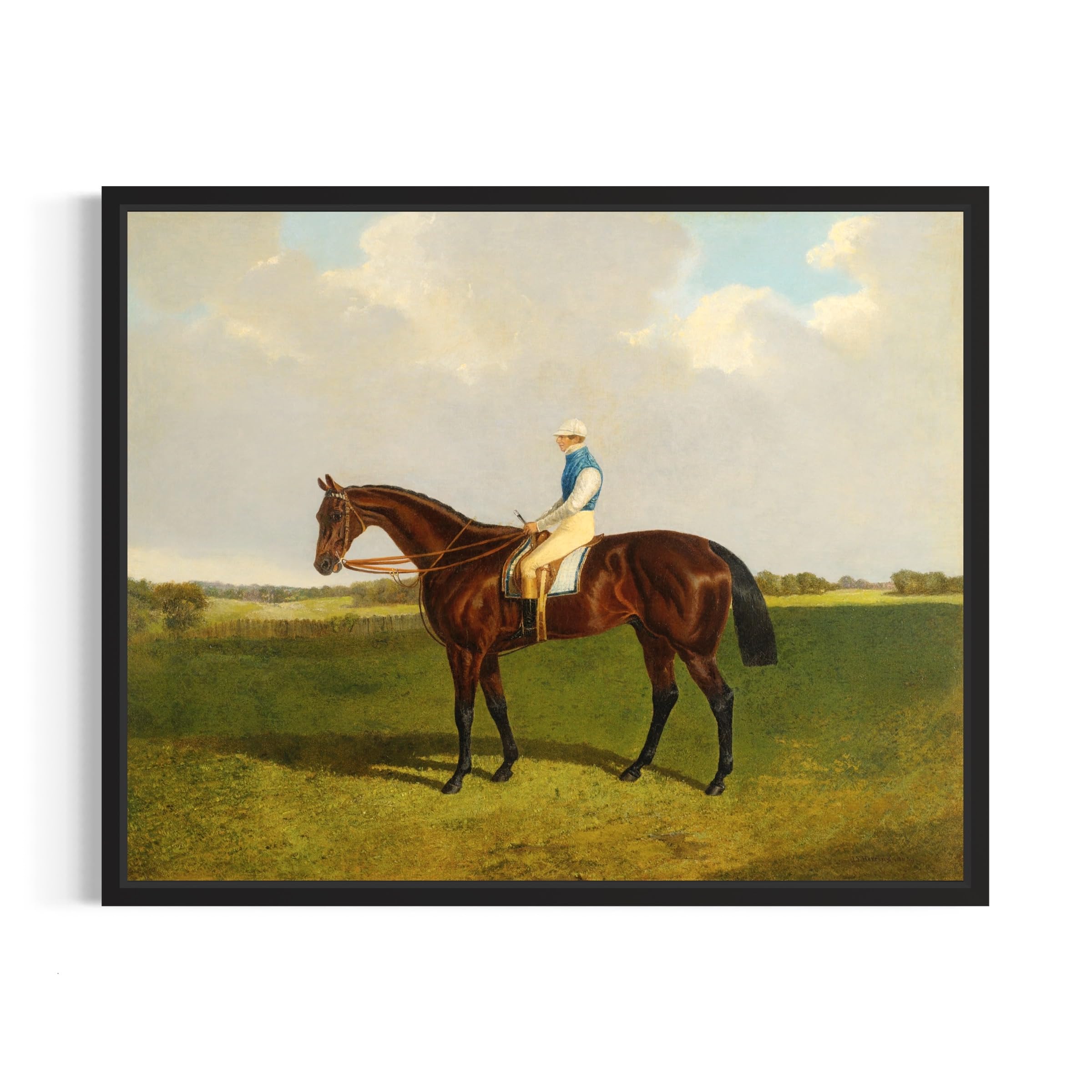 Horse Art Print for Home Decor, Vitange Horse Riding Walking Artwork Wall Art Painting Photo Picture, Antique Farmhouse Decor (Horse 1, 16x20 inches +