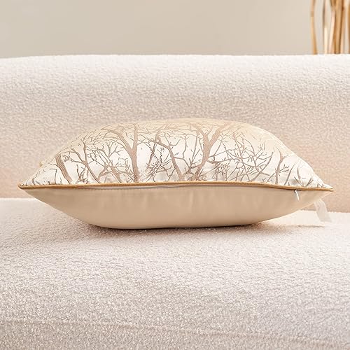 Miniatura 10 de Funda de cojín Avigers cuadrada, de 45x45cm, diseño con bordado a rayas abstractas doradas, funda de cojín decorativa, moderna de lujo, para sofá,