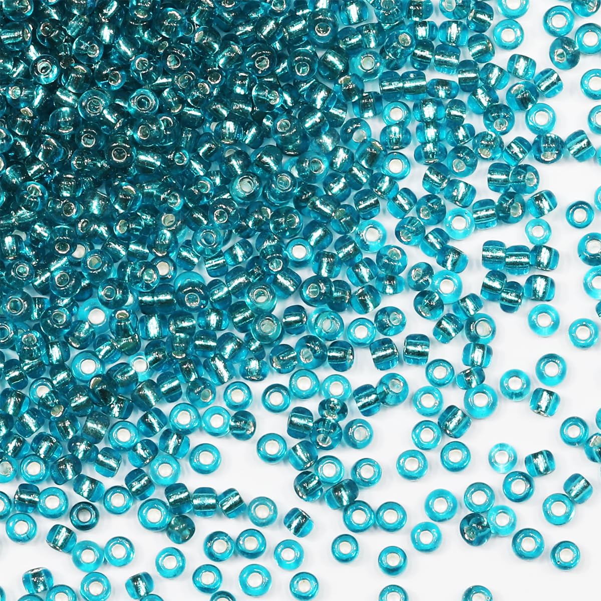 Bulk Seed Beads 110 grams about 3500pcs, 3mm 8/0 Blue-Green Glass Craft Beads for Making Earrings Bracelets, Pendants