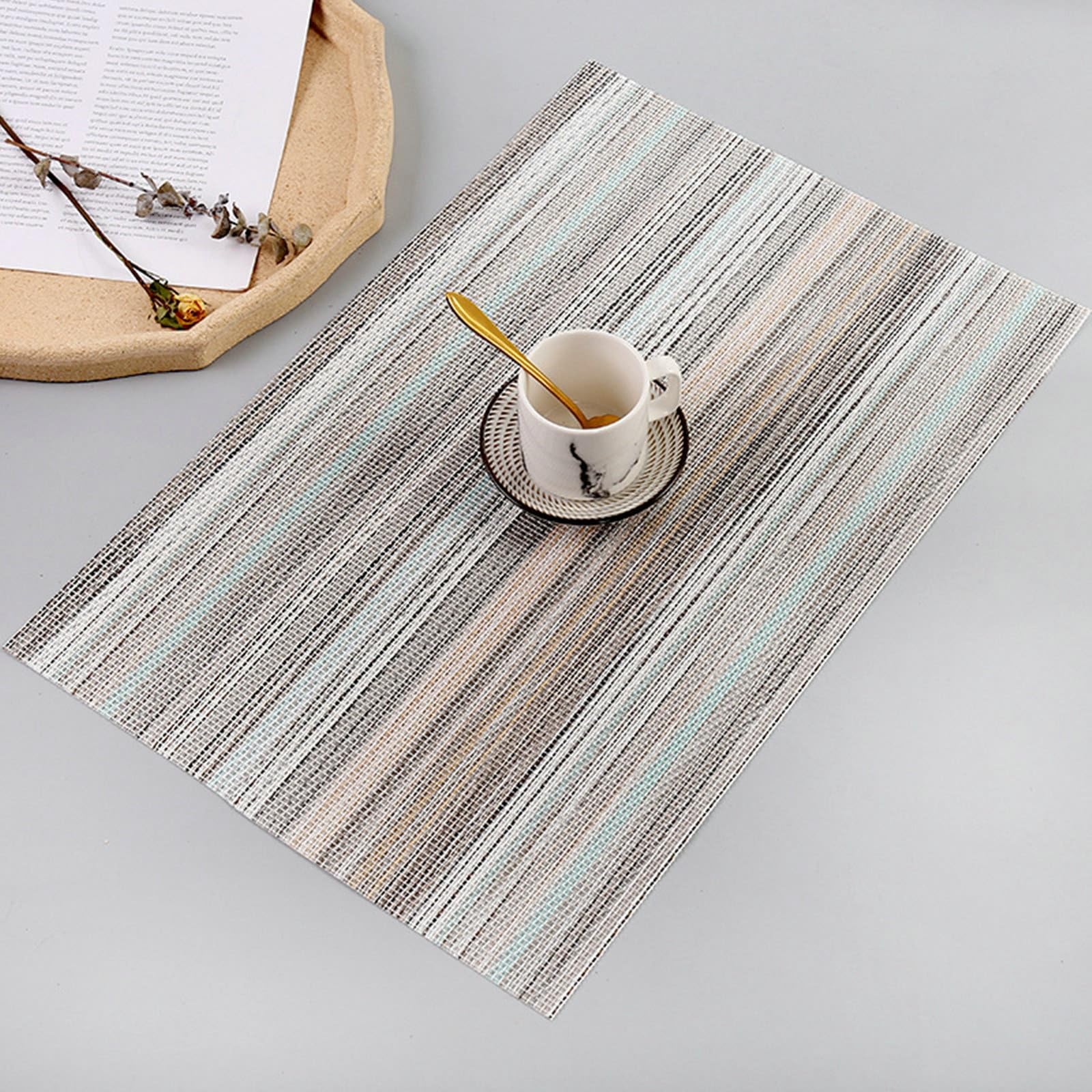 Set de table antidérapant lot de 10 en textilène lavable moderne