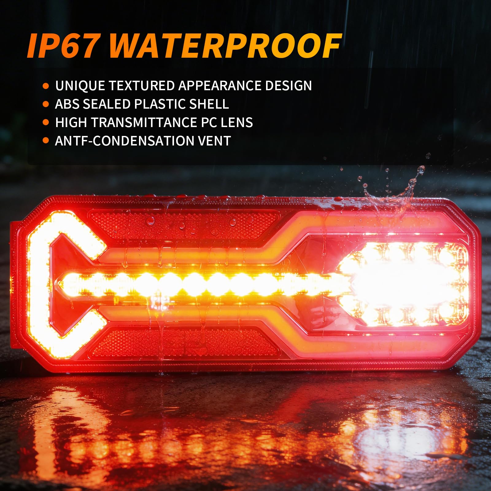 Kit 2 Fanali Posteriori LED Per Rimorchio 12V/24V | Stop, Frecce, Retromarcia, Nebbia E Targa | IP67
