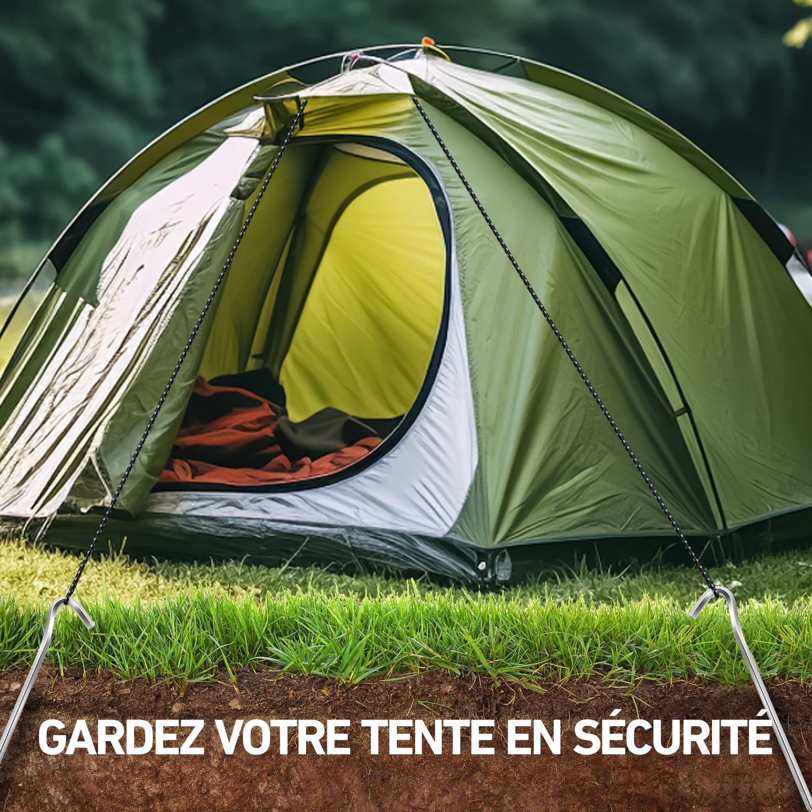 Lot De 12 Piquets De Tente En Alu 18 Cm – Légers, Résistants, Design Hexagonal Anti-dérapant, Pour Camping, Rando, Pêche
