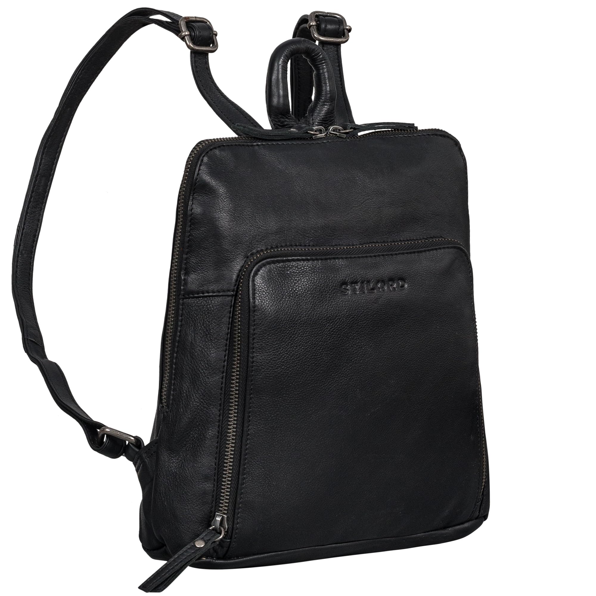 STILORD Smilla Kleine Leren Rugzak voor Dames Vintage Daypack Vrouwen Echt Leer Stijlvolle Lederen Rugtas City Backpack voor Reizen Werk Dagelijks Gebruik voor 13 Inch Kleur:brandy - cognac