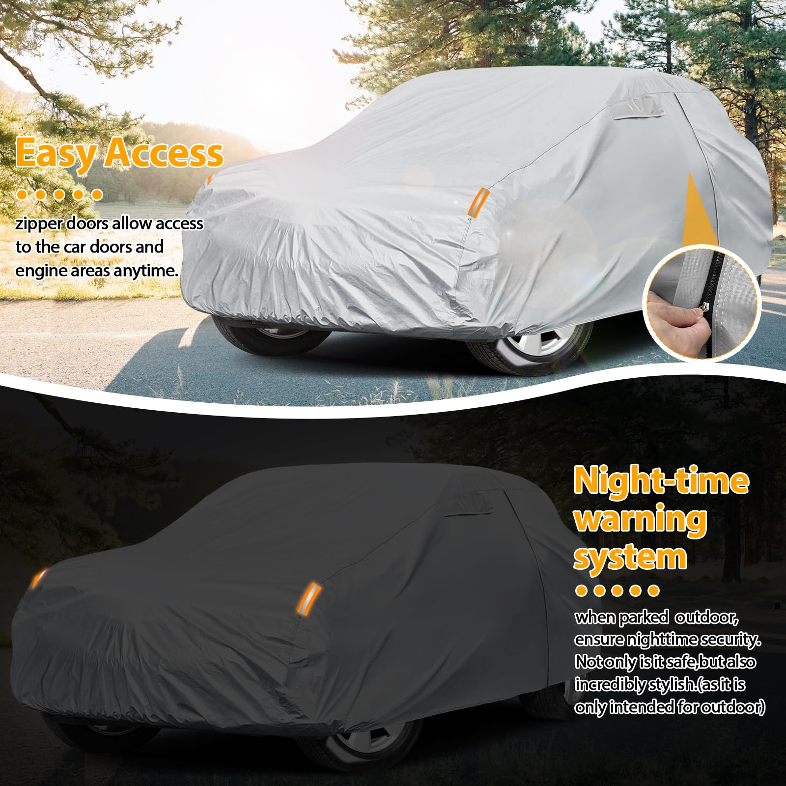Cubierta impermeable para Porsche Cayenne 2009-2025, funda para todo clima con cierre de cremallera, resistente al viento, gris