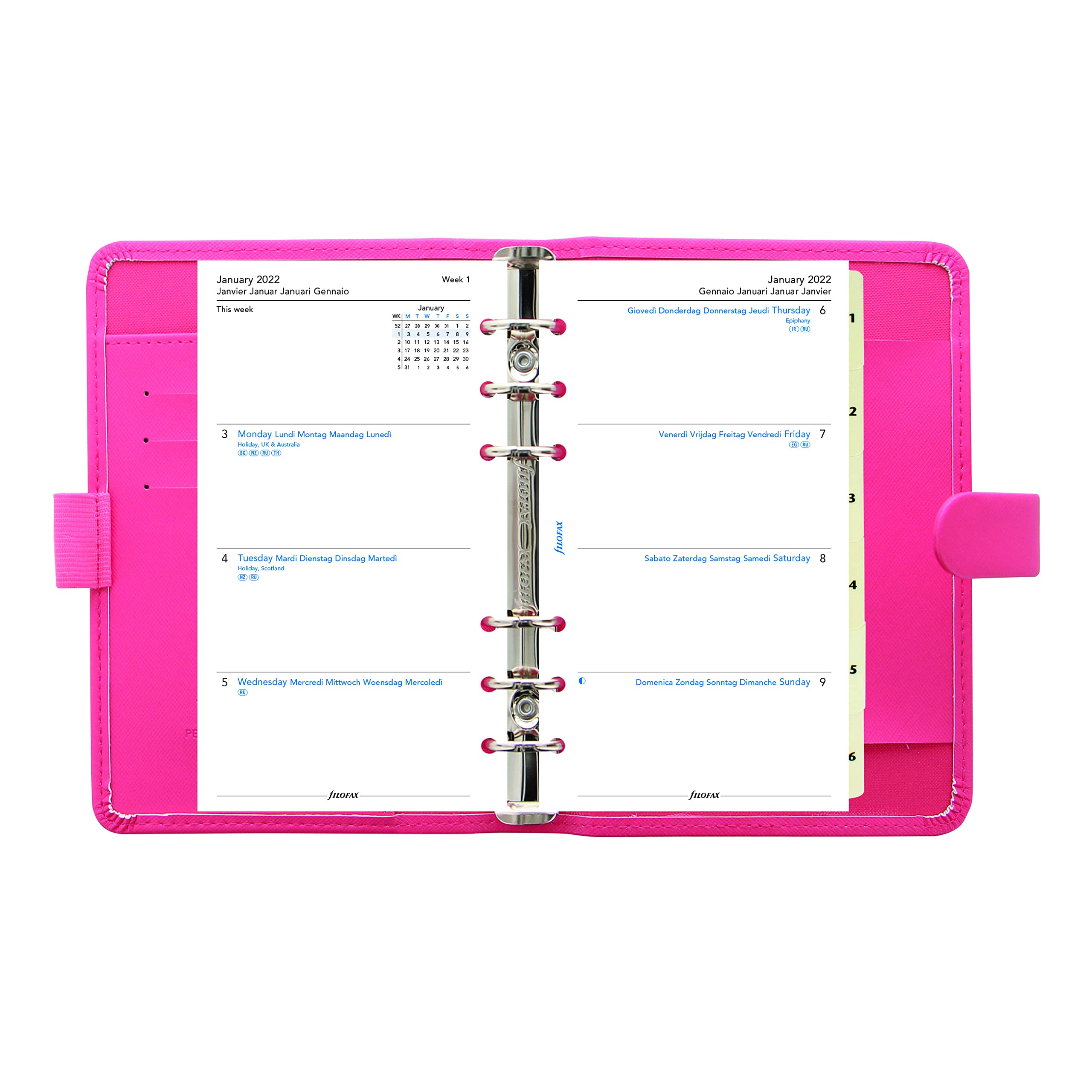 For High Quality Branded Filofax Saffiano A6 Personal Compact Organizer, PU Leather, 15mm Ring A6 Size I.365063733