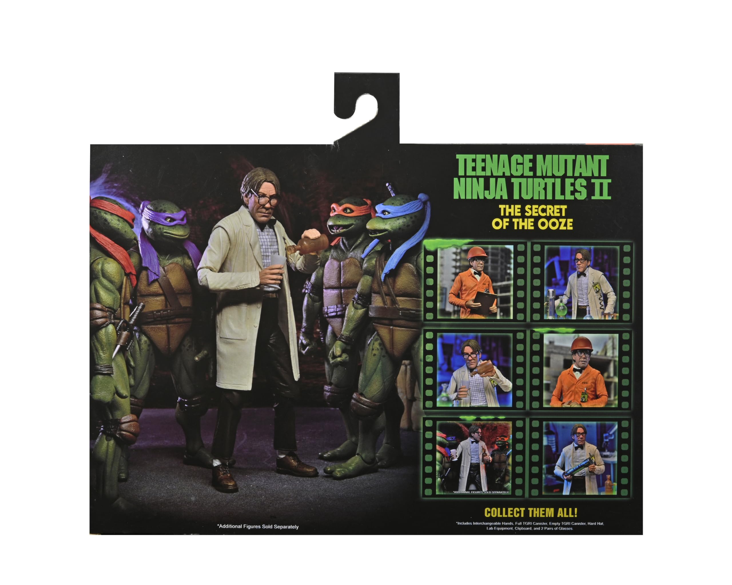 NECA Teenage Mutant Ninja Turtles 2: Secret of The Ooze, action figure in scala 1:7, il professor Perry e il camice di laboratorio Professor Perry e tuta Hazmat Set di 2 figure