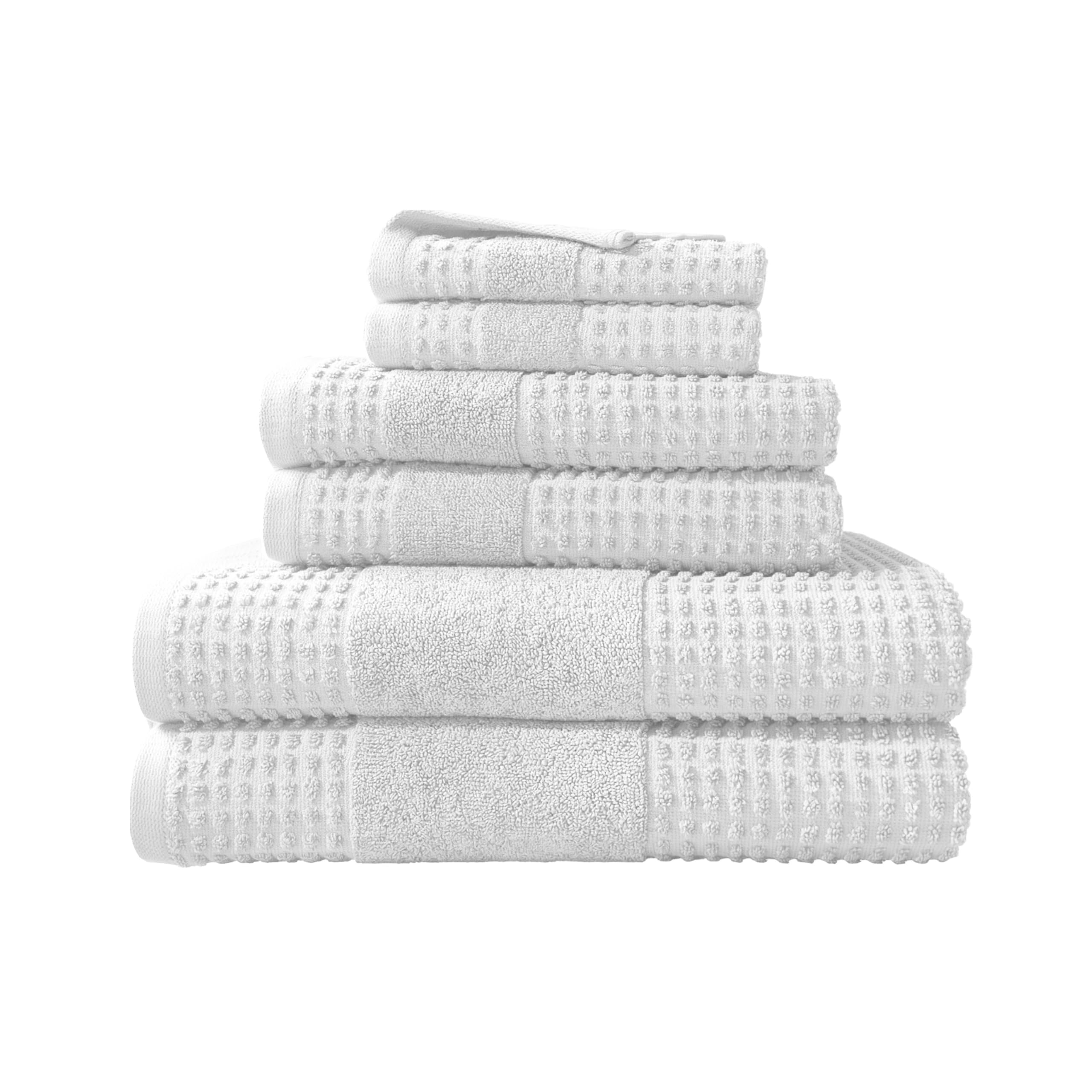 Martex Expression Air Sculpted 6-Piece Towel Set - 100% Cotton - Ultra Soft & Fluffy - Highly Absorbent, Quick Dry Towels - 2 Bath, 2 Hand, 2 Wash
