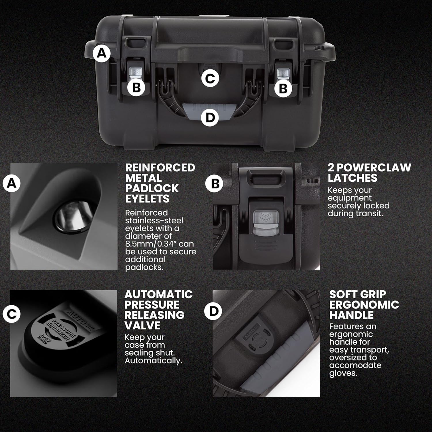 Nanuk 918 Waterproof Hard Gun Case for Revlovers with Custom 3UP Foam Insert