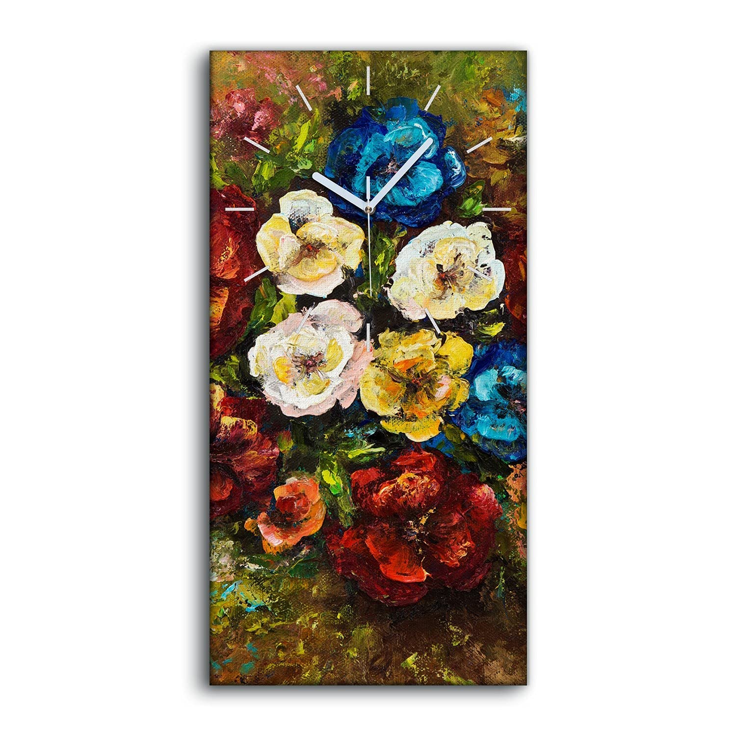 Horloge sur Toile Sans Tic-Tac 30x60cm Tableau Mural Salon Silencieux