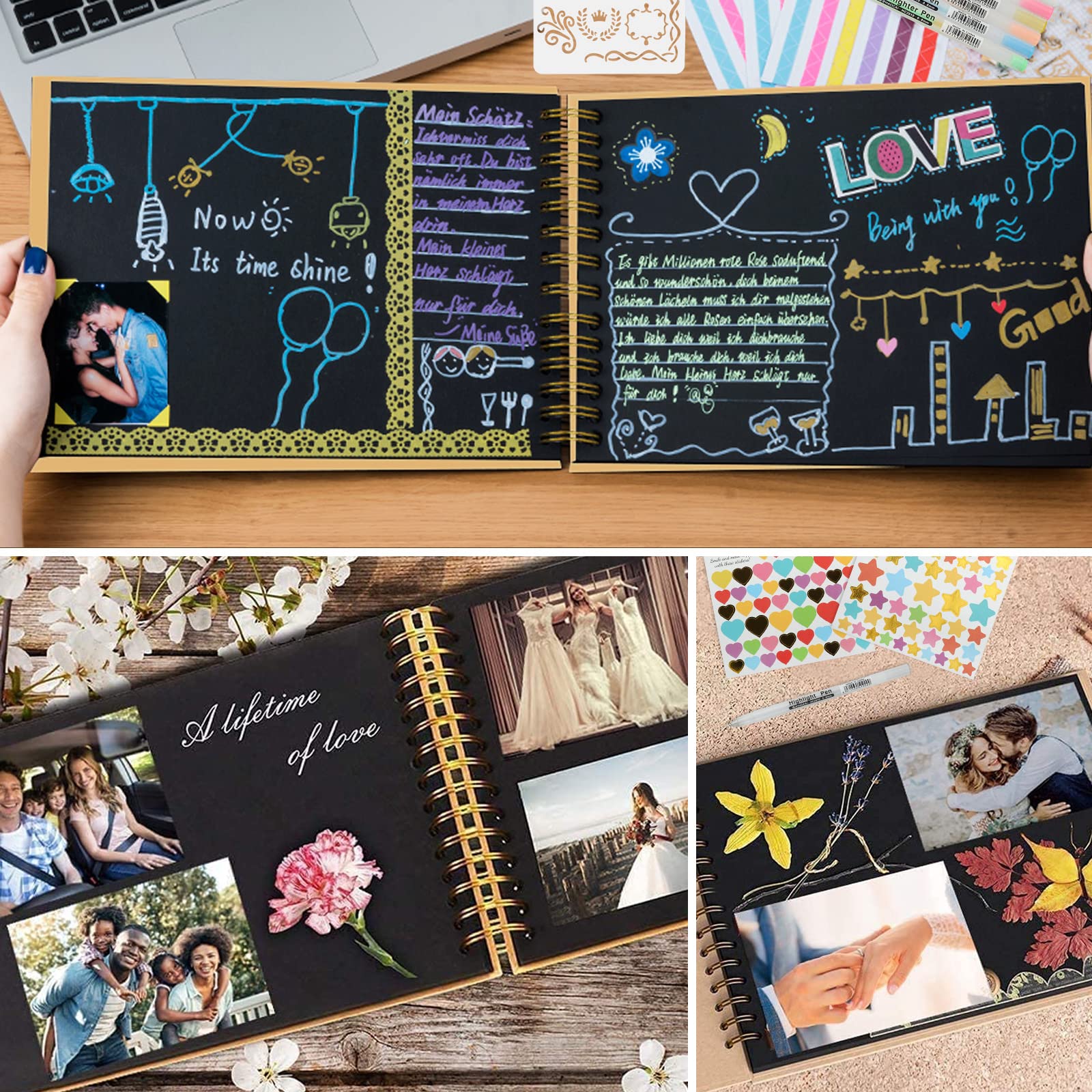 Album Fotografico Fai Da Te Con 60 Pagine Kraft - Include Angoli